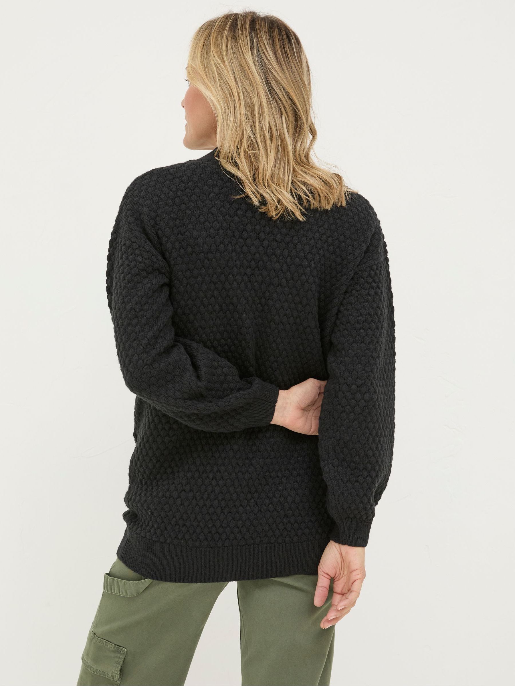 Ali Black V-Neck Cardigan - Image 2 of 5 Ali Black V-Neck Cardigan - Image 2 of 5