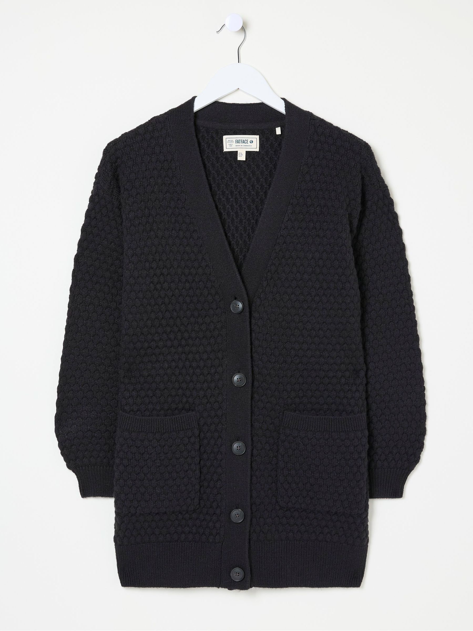 Ali Black V-Neck Cardigan - Image 5 of 5 Ali Black V-Neck Cardigan - Image 5 of 5