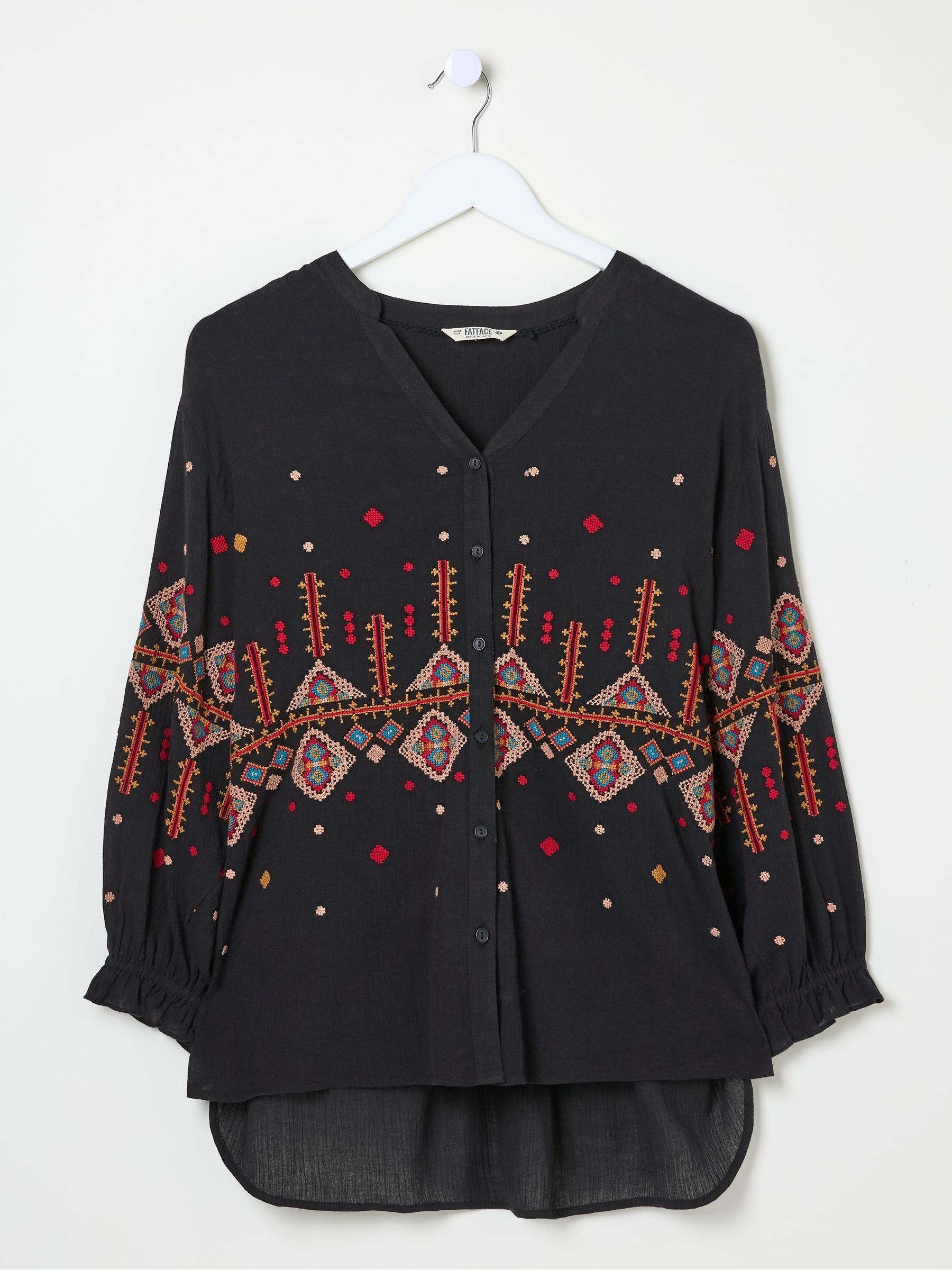 Elana Black Embroidered Blouse - Image 6 of 6