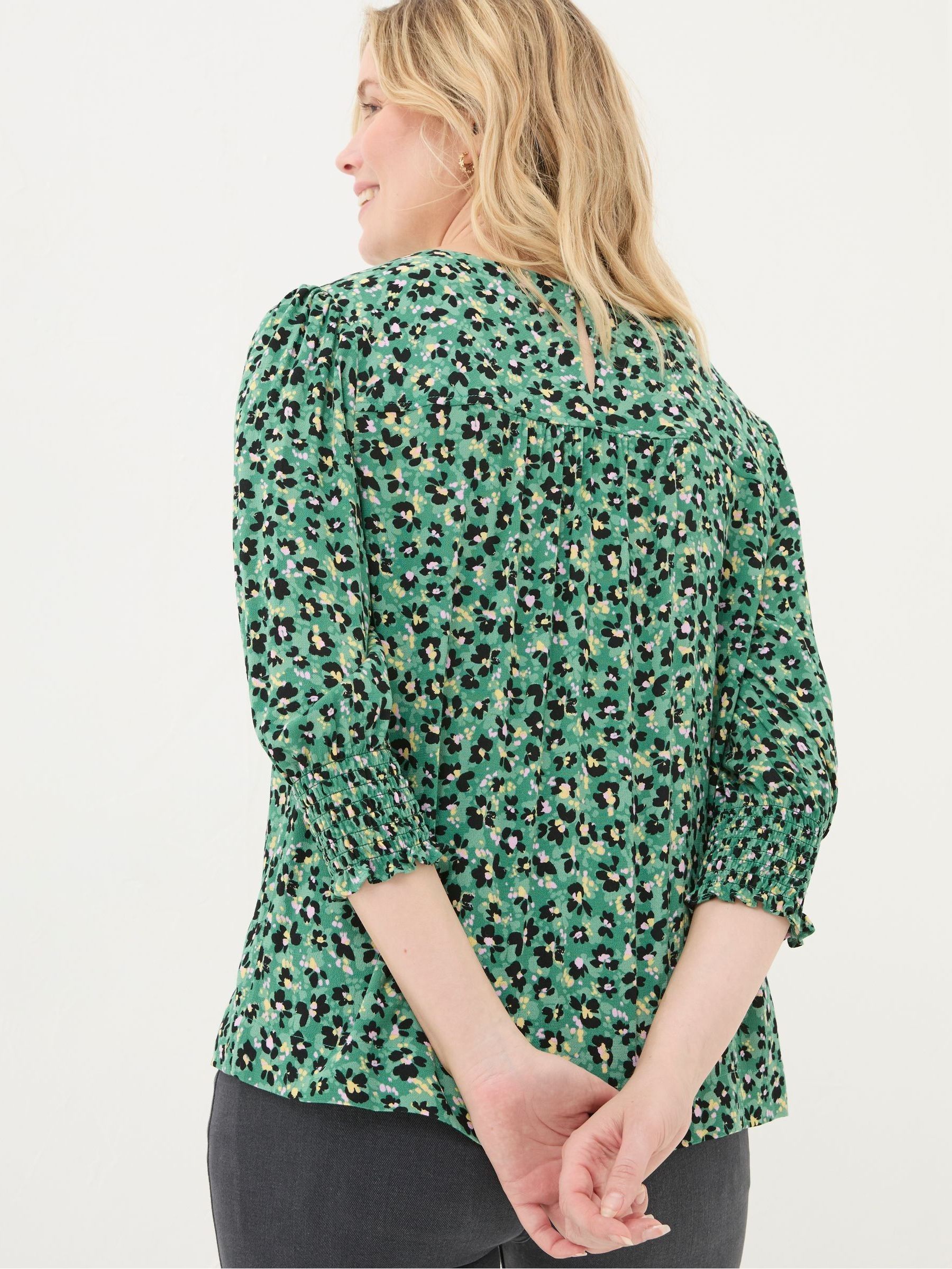 Shelley Emerald Green Floral Marks Blouse - Image 2 of 5