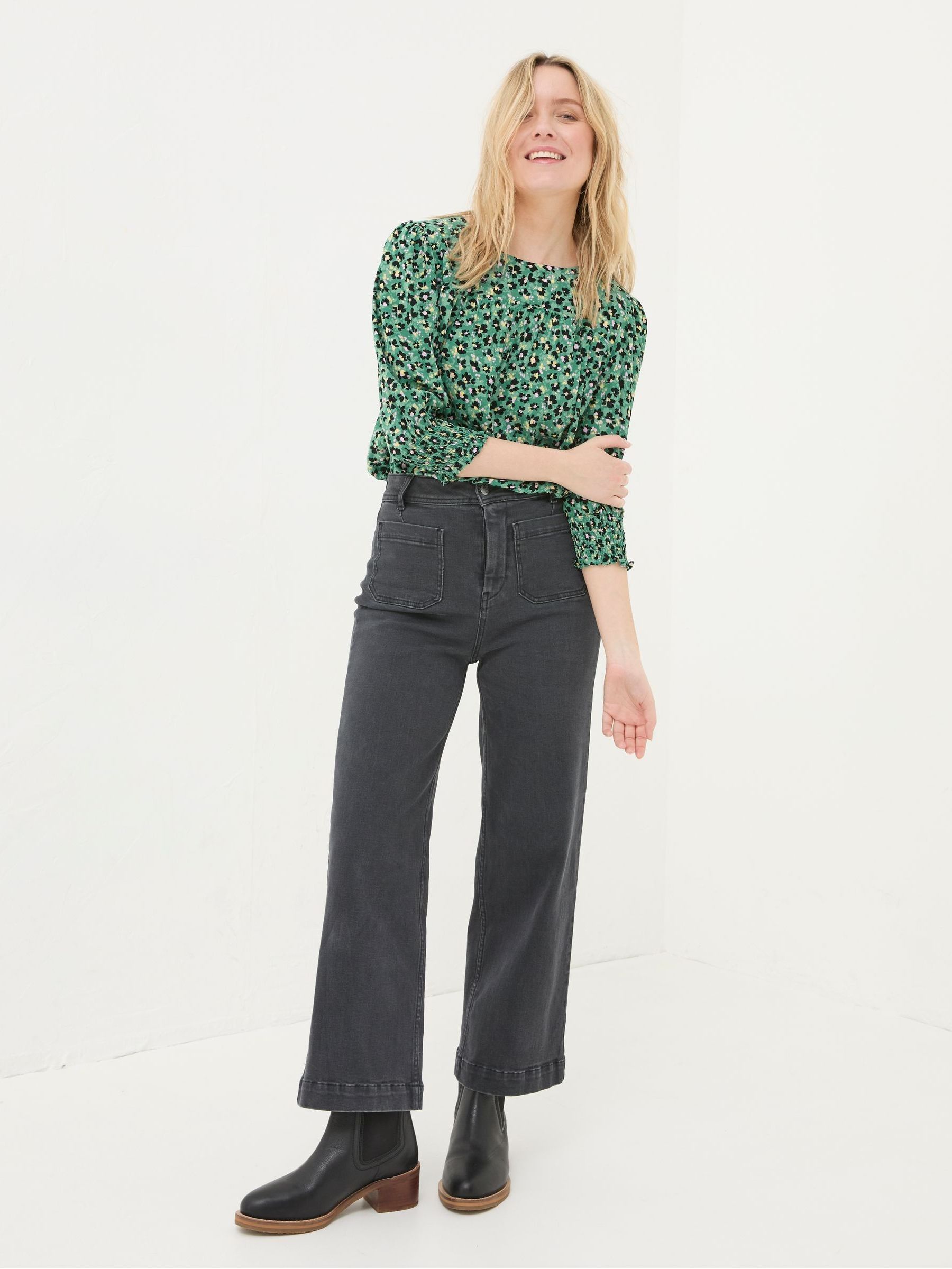 Shelley Emerald Green Floral Marks Blouse - Image 3 of 5