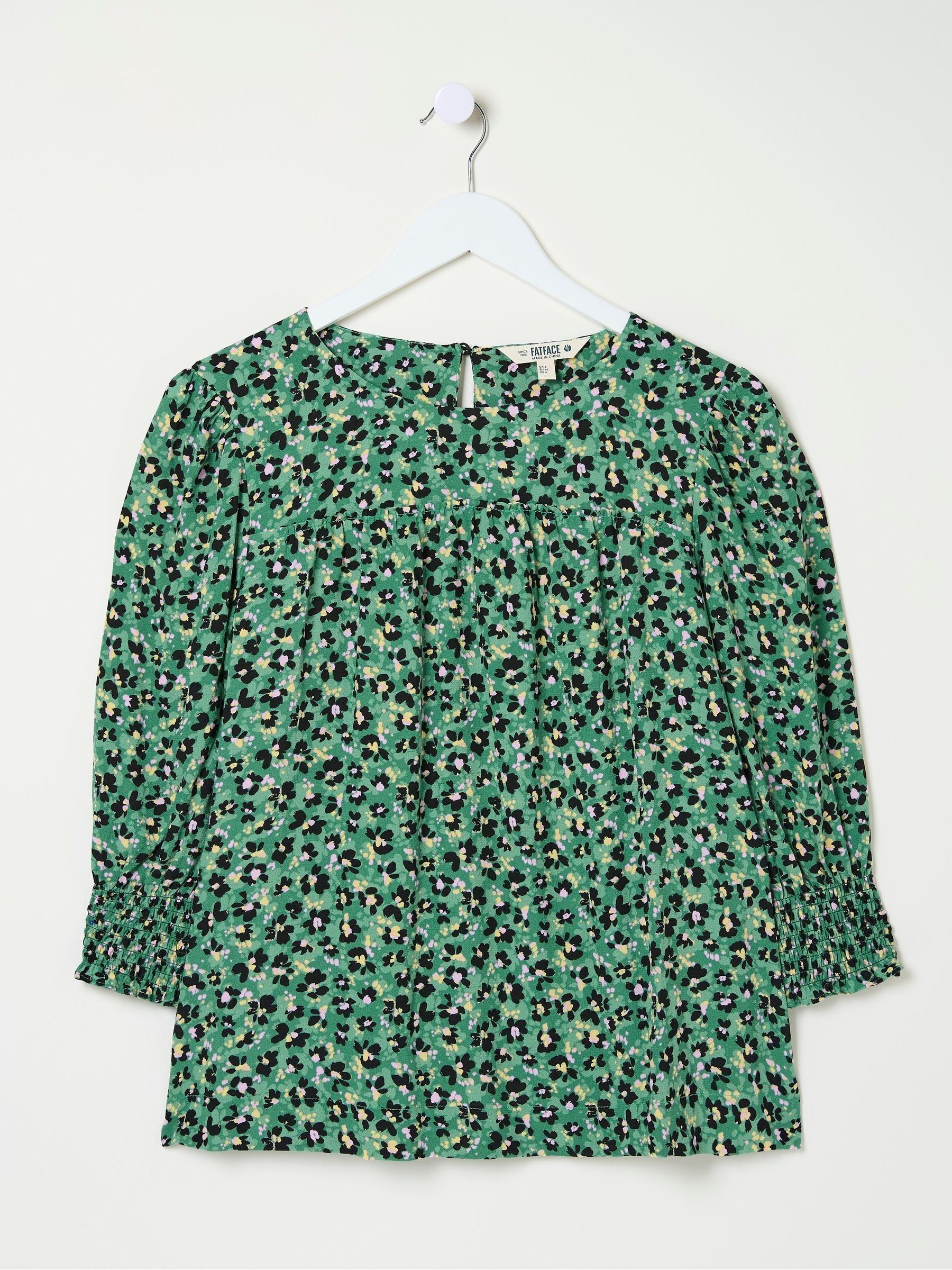 Shelley Emerald Green Floral Marks Blouse - Image 5 of 5
