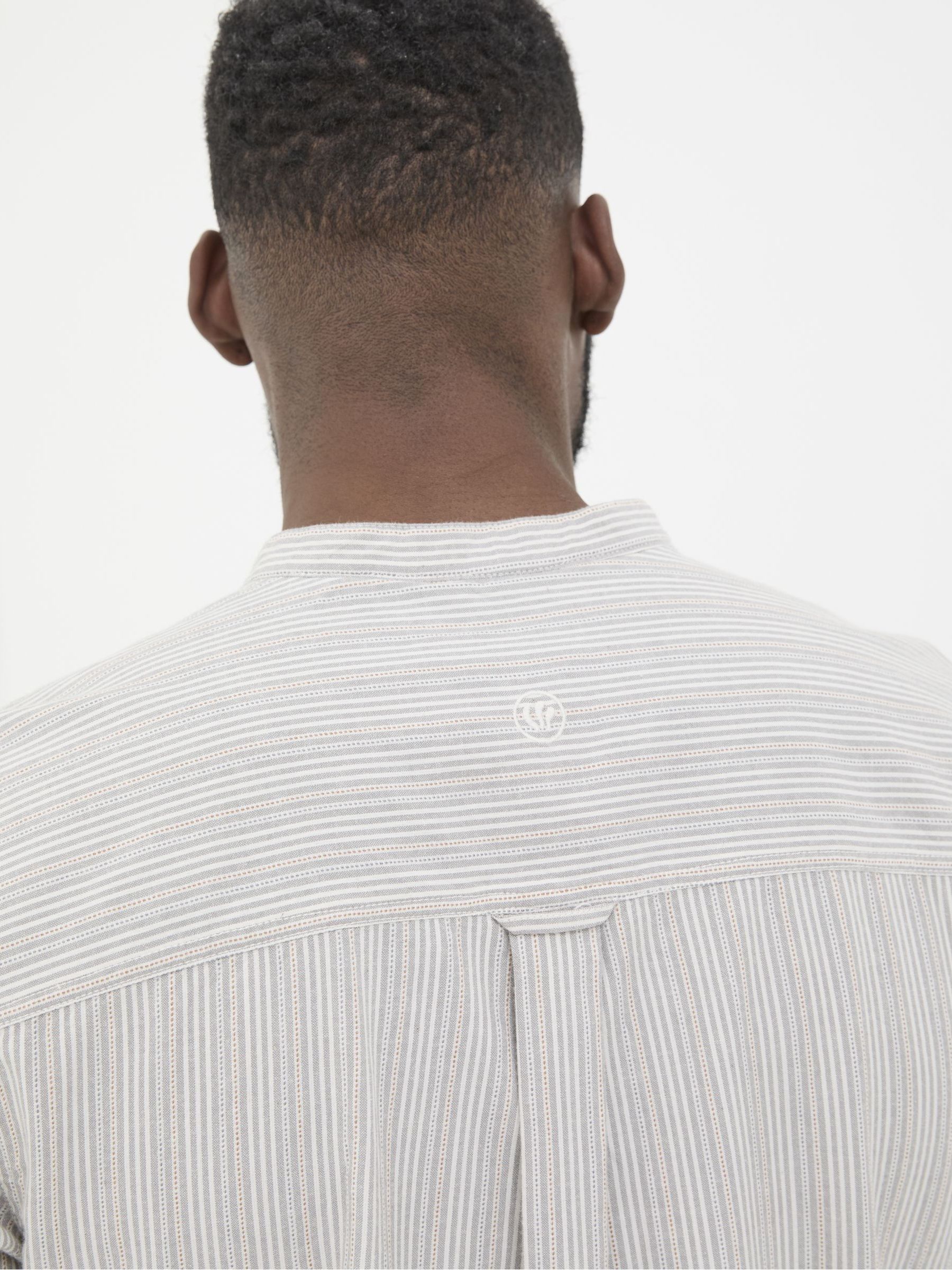 Natural Long Sleeve Stripe Grandad Shirt - Image 5 of 6