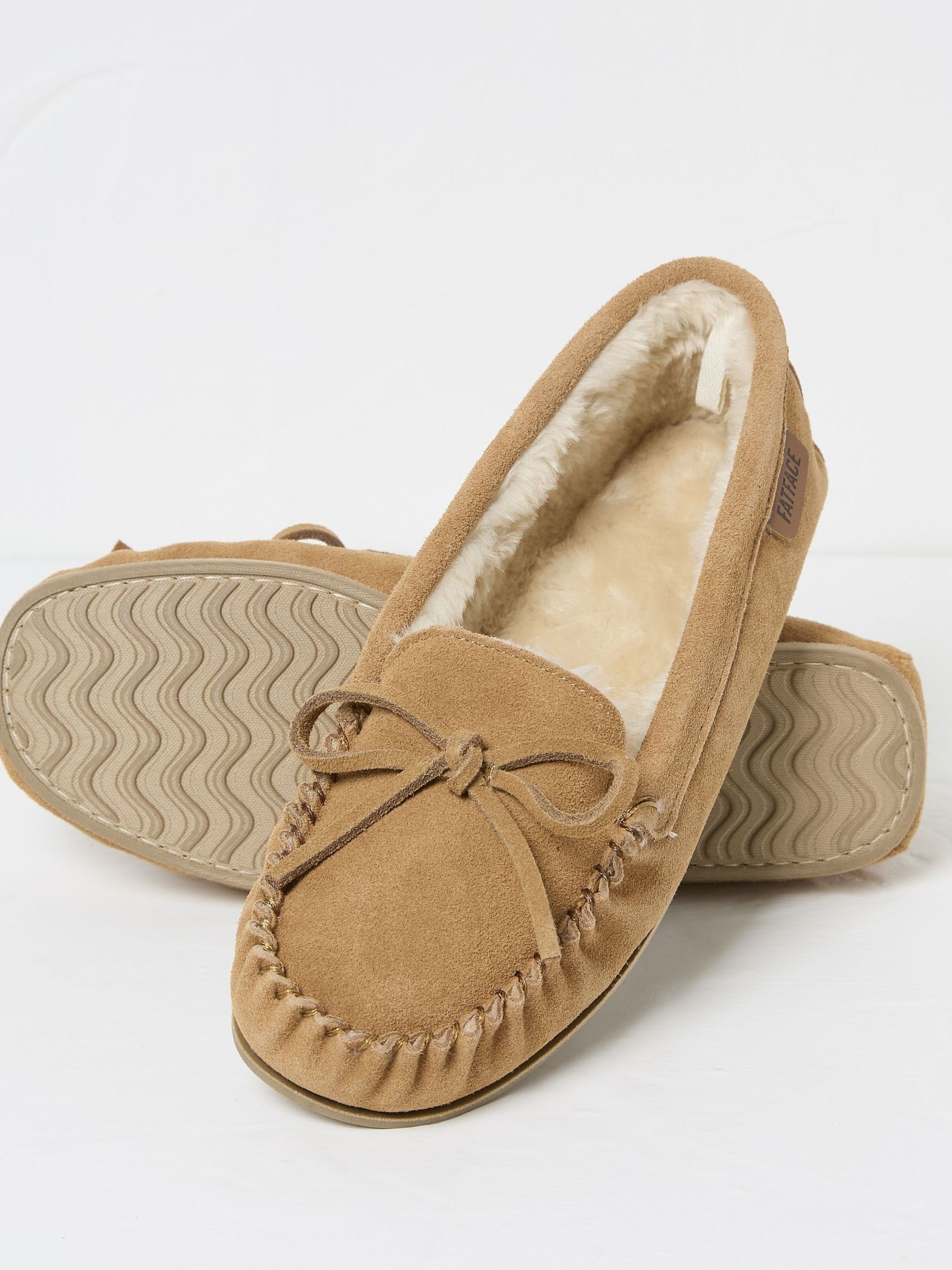 Cara Brown Suede Moccasin Slippers - Image 2 of 2