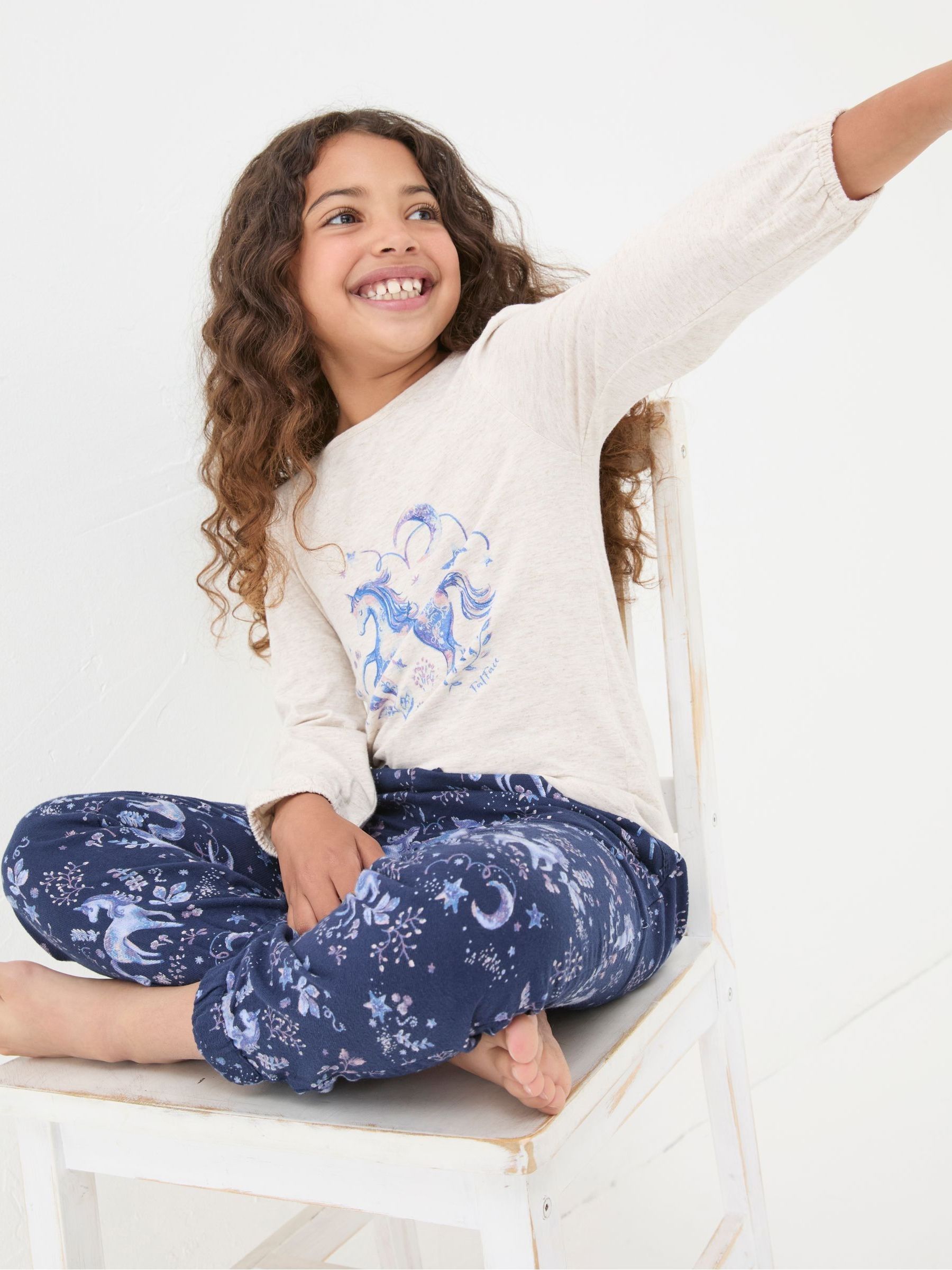 Navy Blue Unicorn Pyjama Set - Image 3 of 6