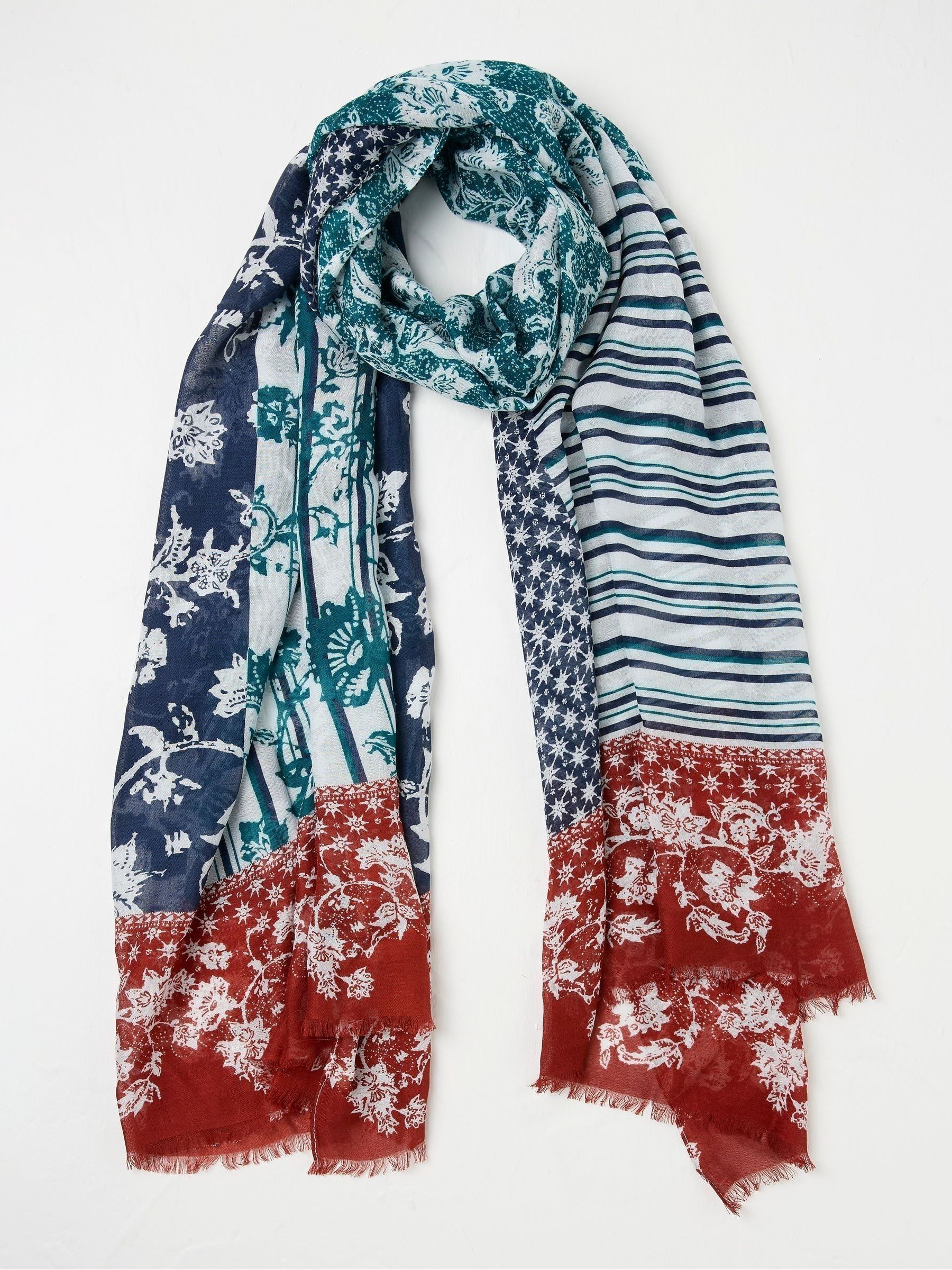 Bright Blue Paisley Scarf - Image 1 of 2