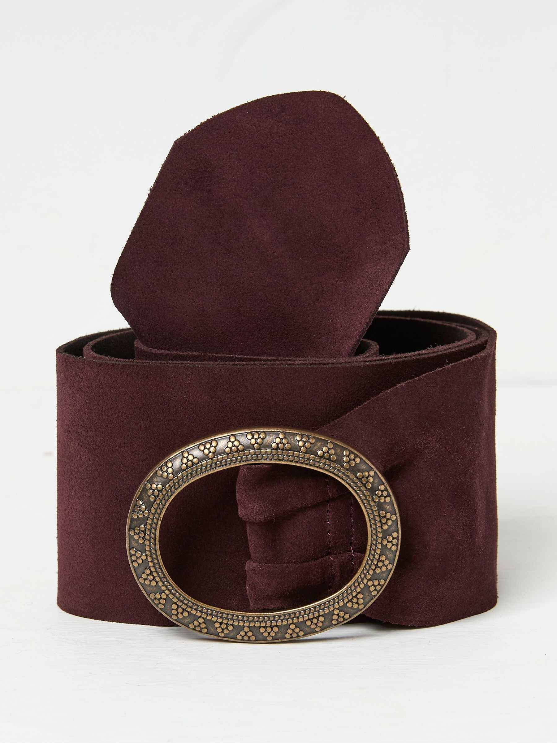 Burgundy Red Soft Wide Waist Belt - Image 1 of 2