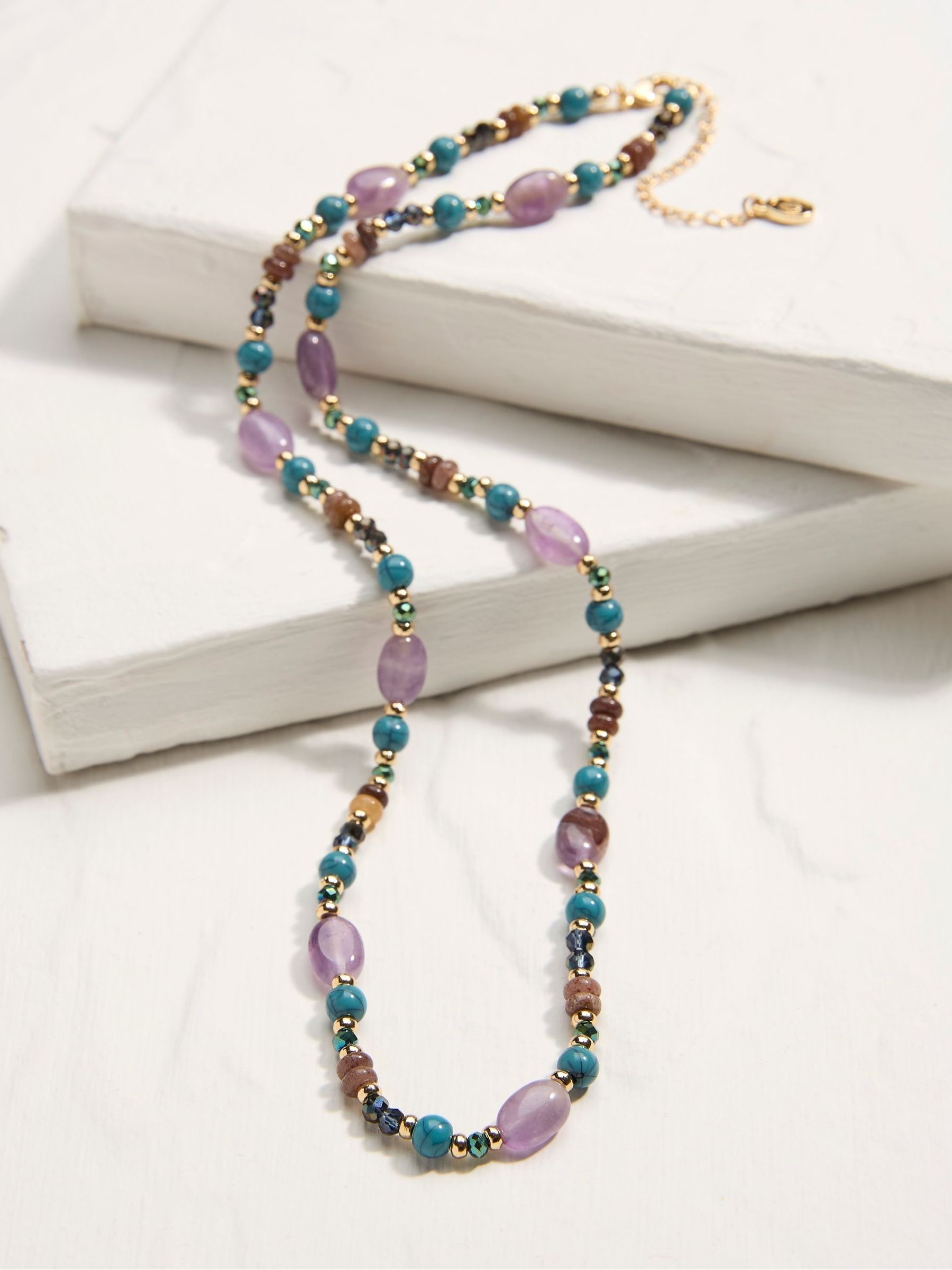 Bead Purple Necklace - Image 1 of 2 Bead Purple Necklace - Image 1 of 2