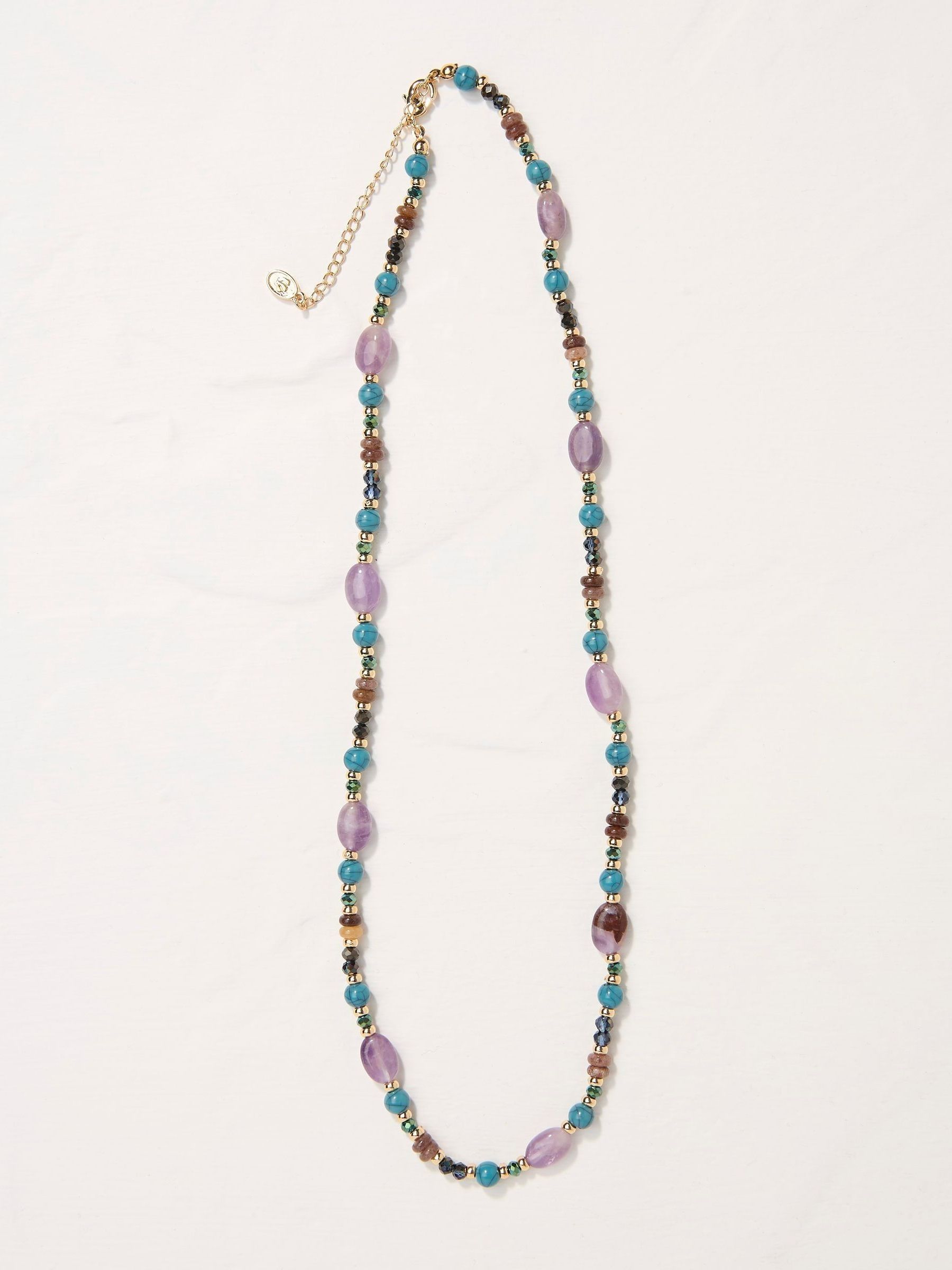 Bead Purple Necklace - Image 2 of 2 Bead Purple Necklace - Image 2 of 2