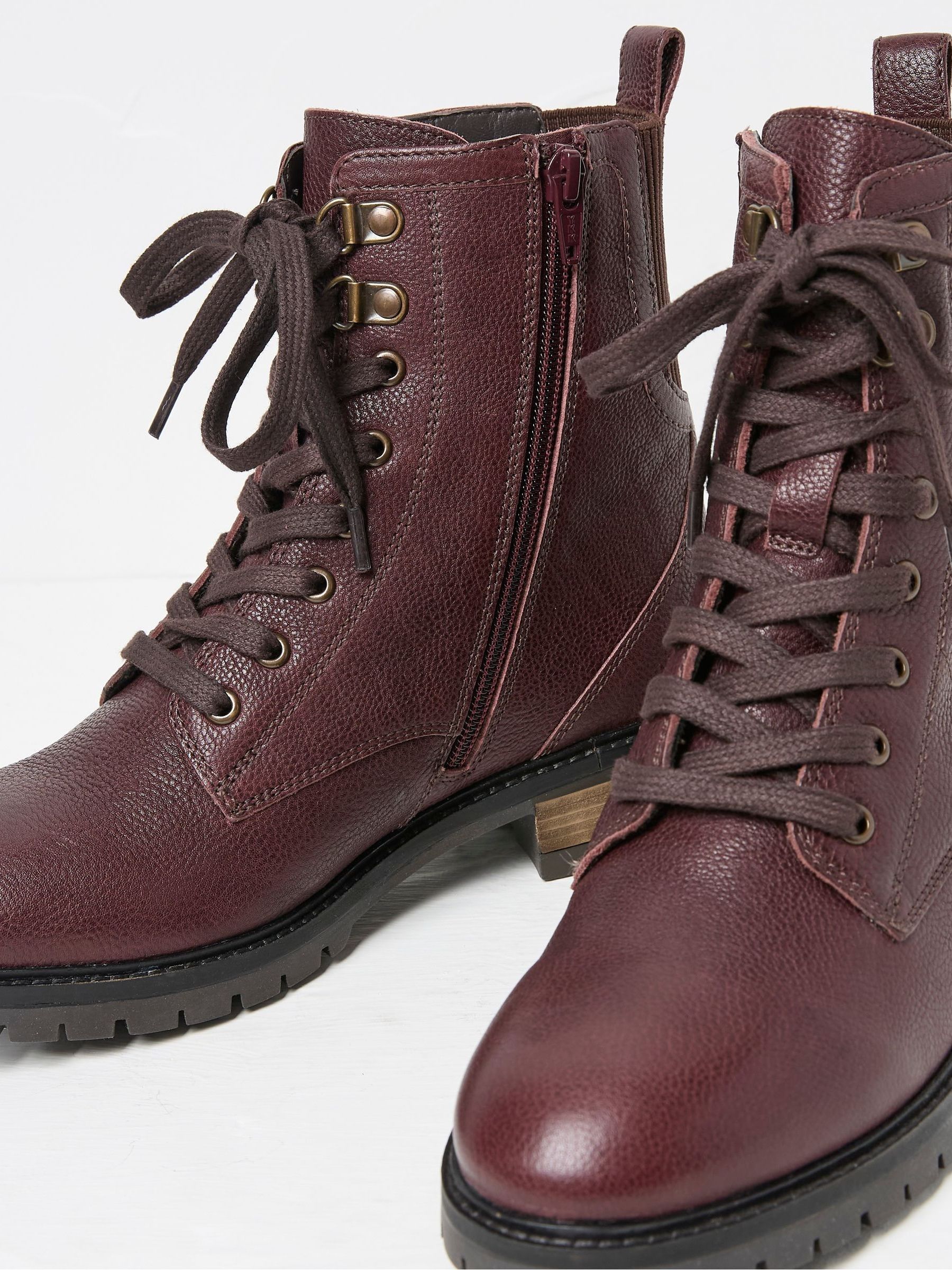 Margot Burgundy Red Lace-Up Boots - Image 3 of 3 Margot Burgundy Red Lace-Up Boots - Image 3 of 3