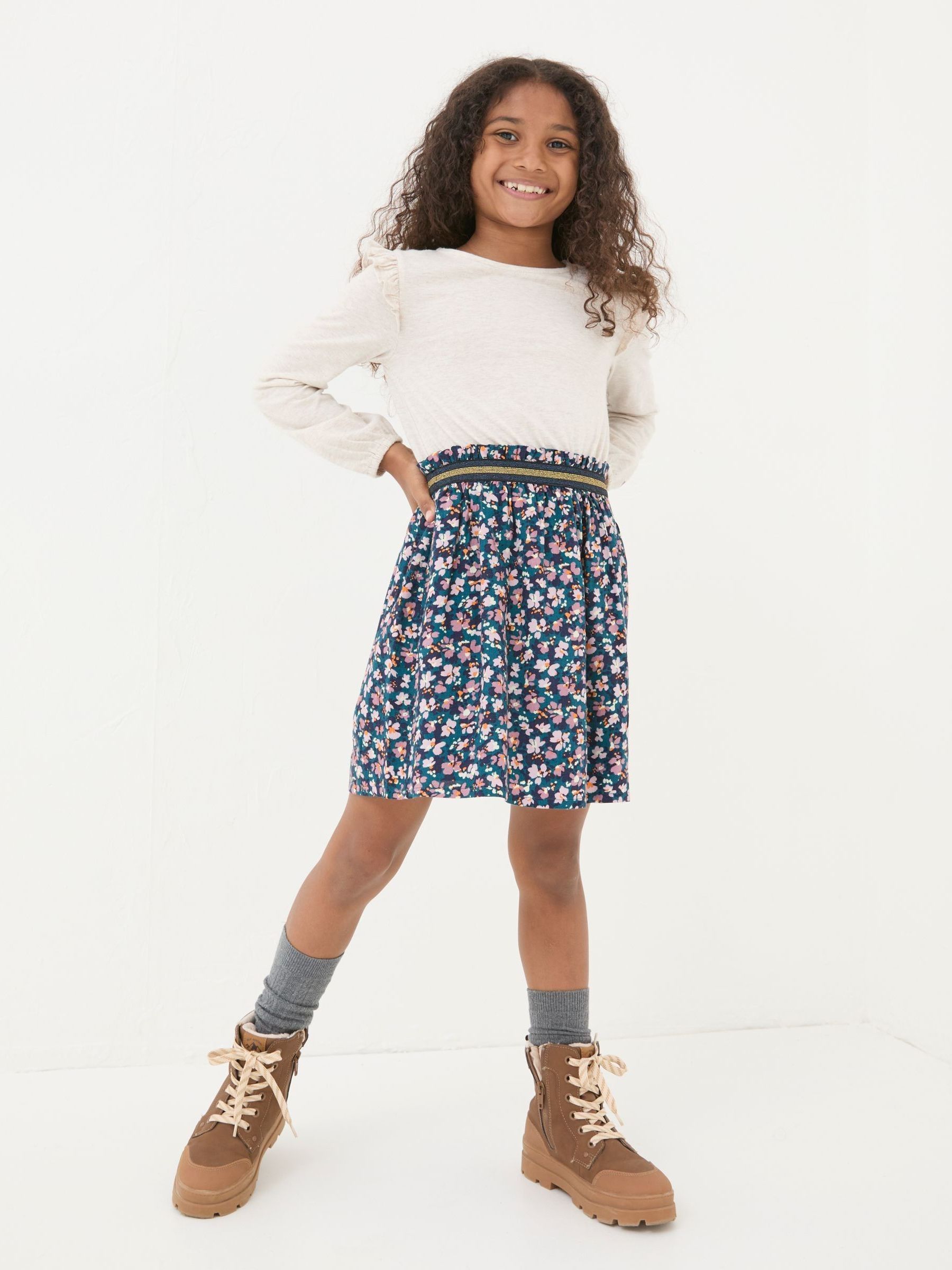 Martha Natural Floral Dress - Image 1 of 5