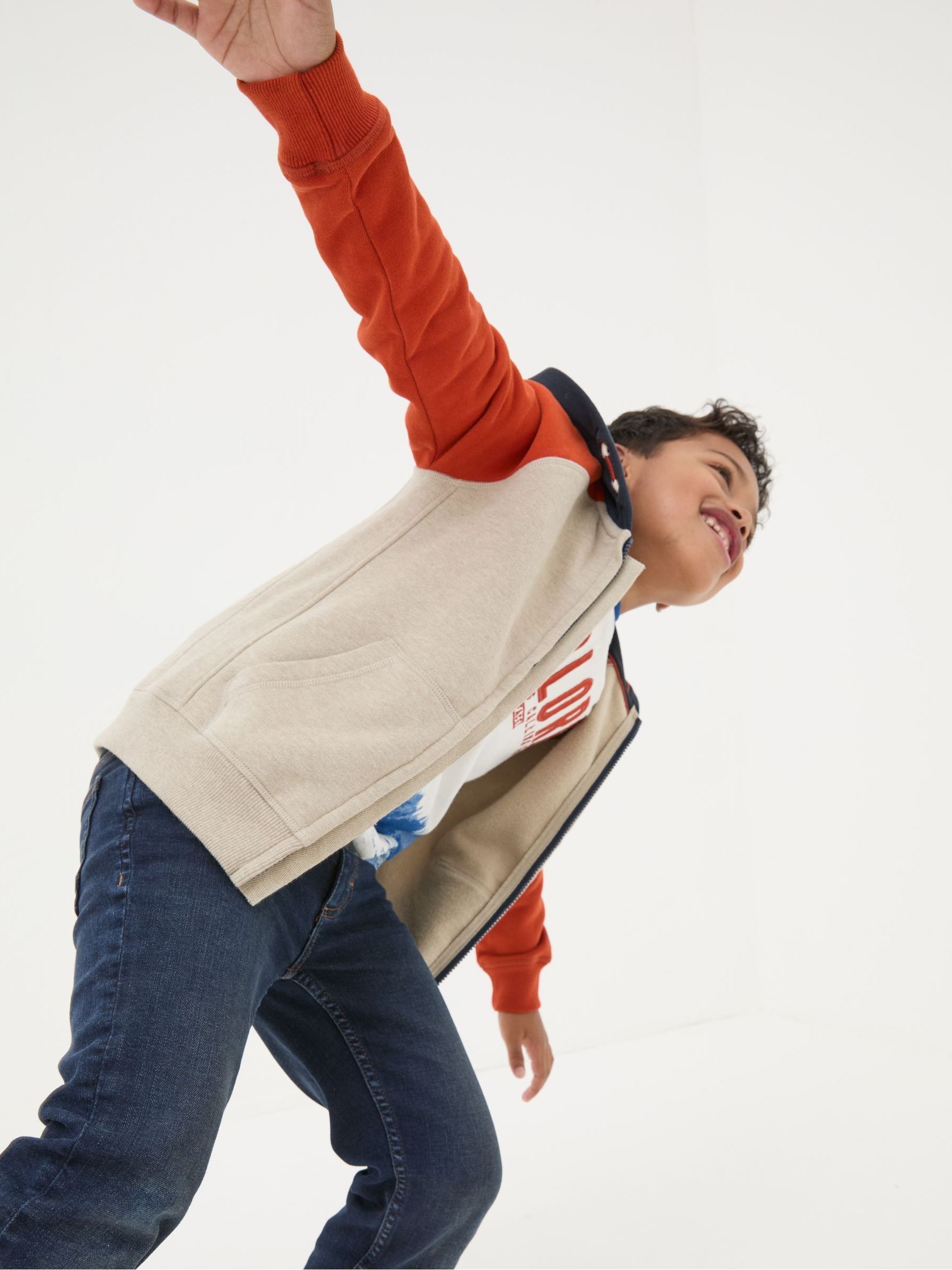 Natural Colourblock Zip Through Hoodie - Image 2 of 4