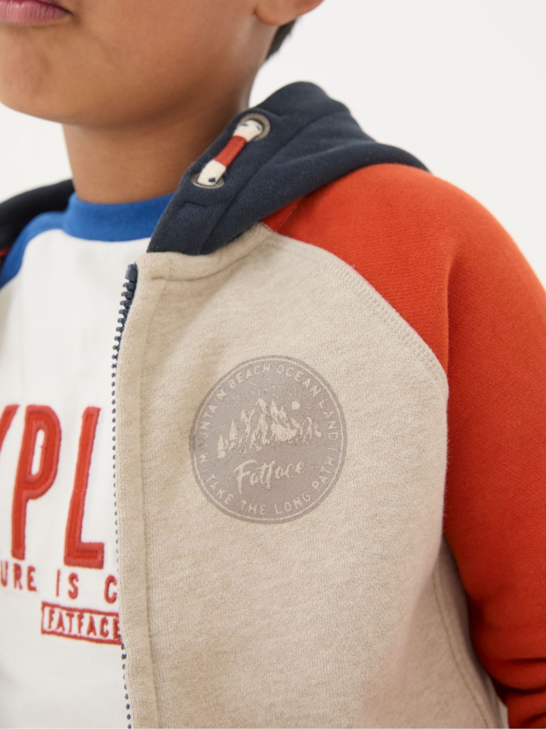 Natural Colourblock Zip Through Hoodie - Image 3 of 4