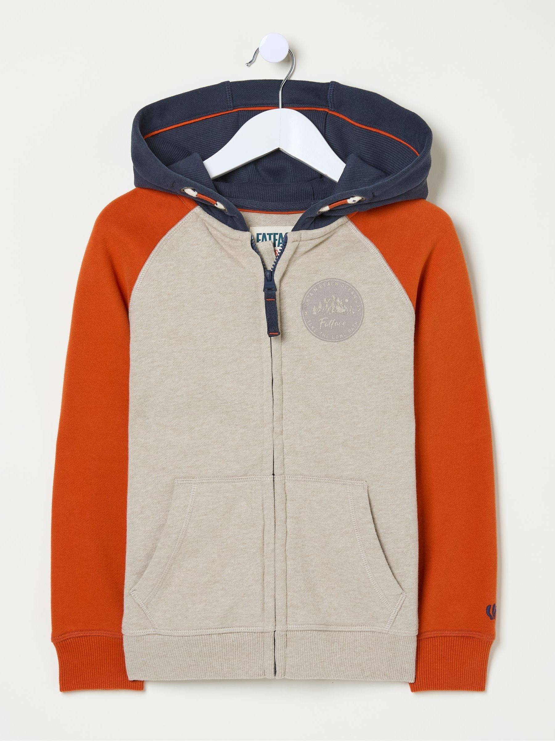 Natural Colourblock Zip Through Hoodie - Image 4 of 4 Natural Colourblock Zip Through Hoodie - Image 4 of 4