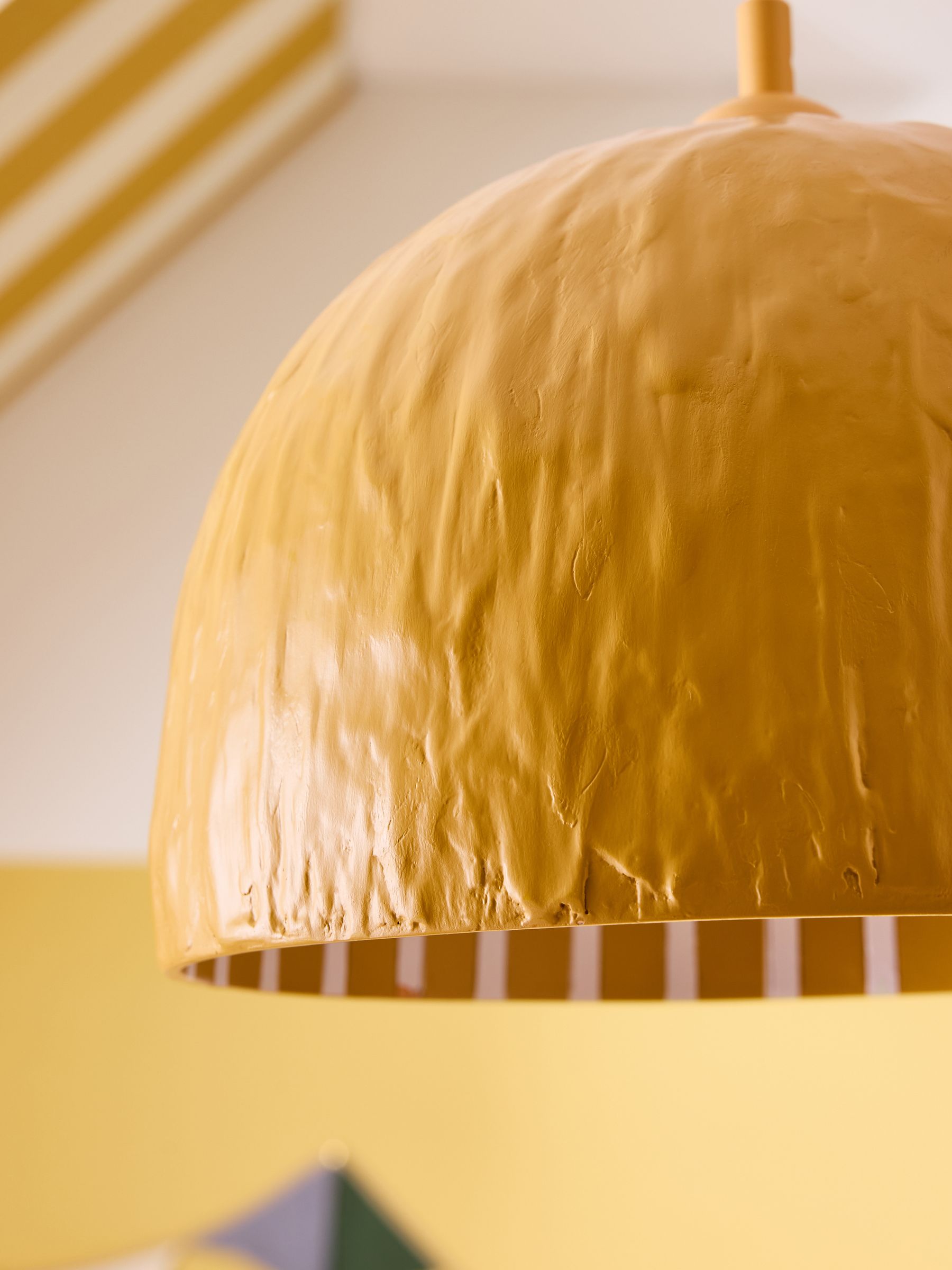 Ochre Yellow Asta Stripe Pendant Light - Image 3 of 5