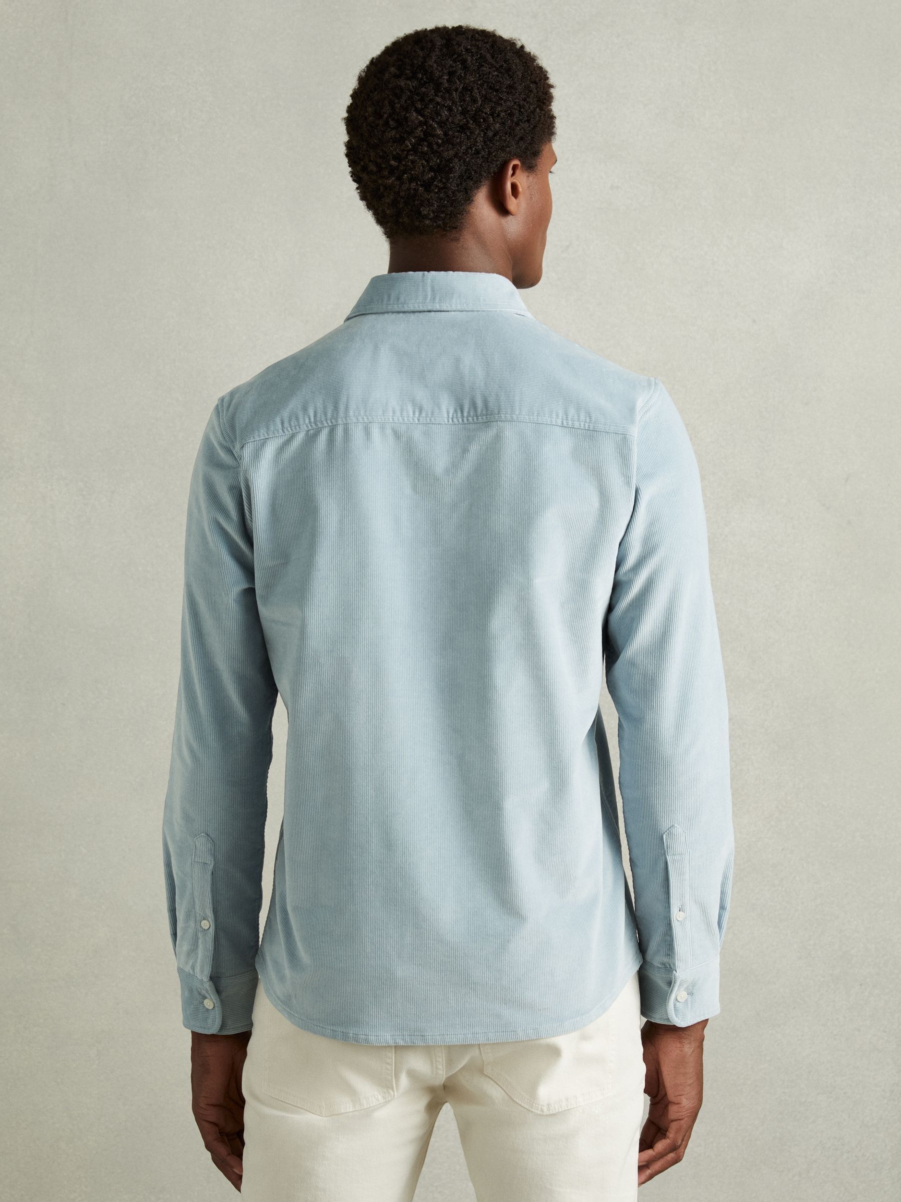 Cotton-Blend Corduroy Overshirt in Soft Blue - Image 5 of 6