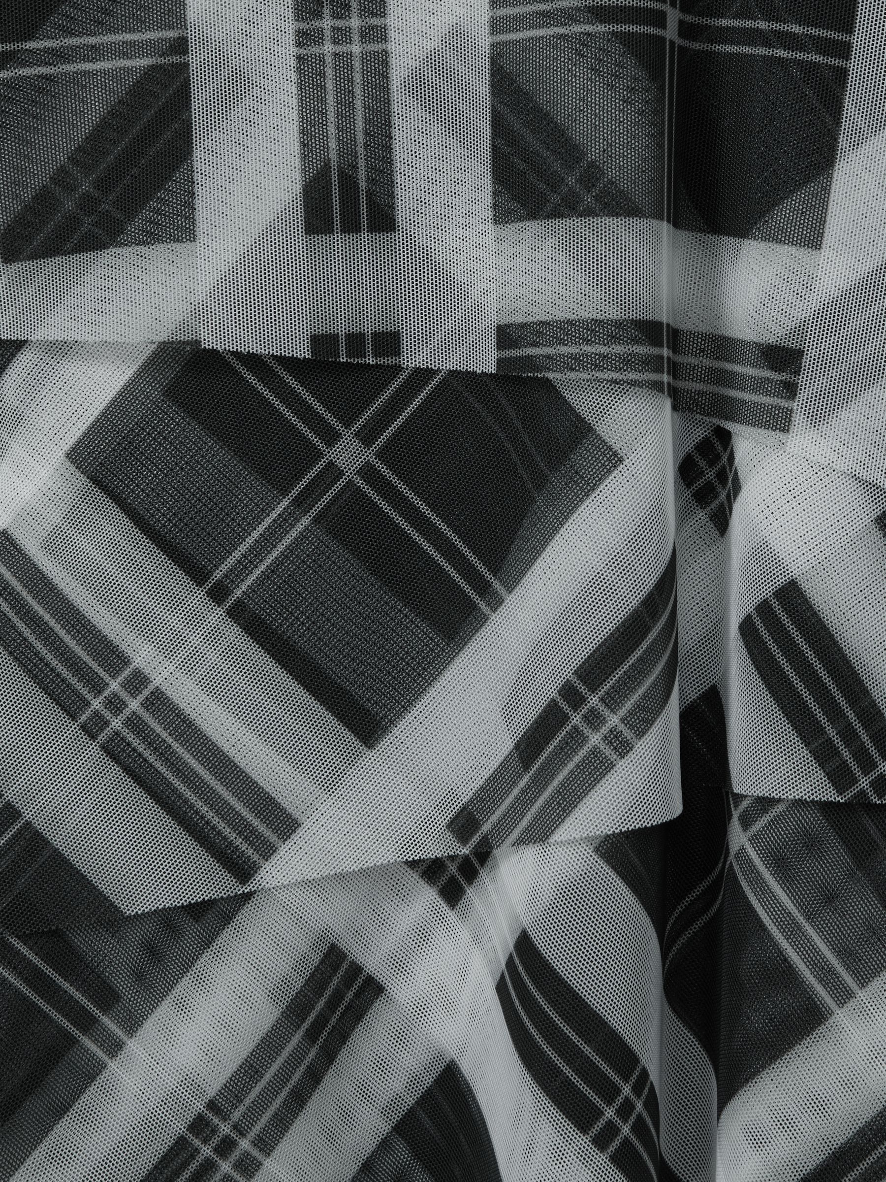 9-13 yrs Checked Tiered Midi Dress in Black/Ecru - Image 2 of 2
