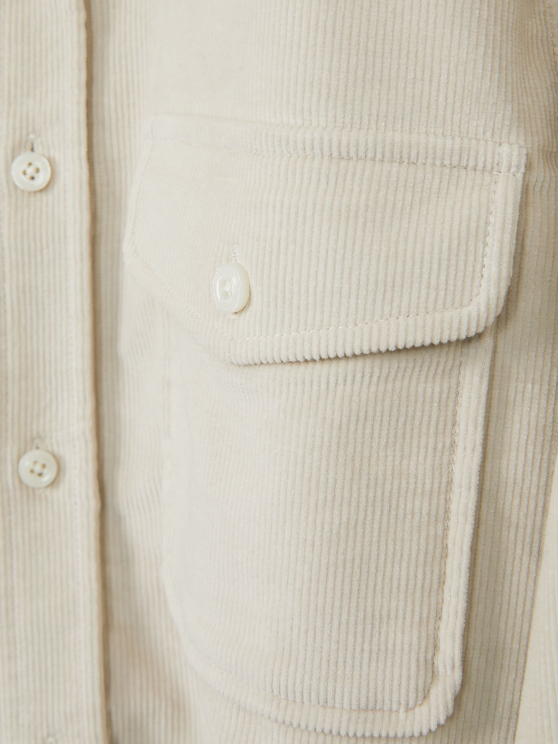 Cotton-Blend Corduroy Overshirt in Stone - Image 5 of 5