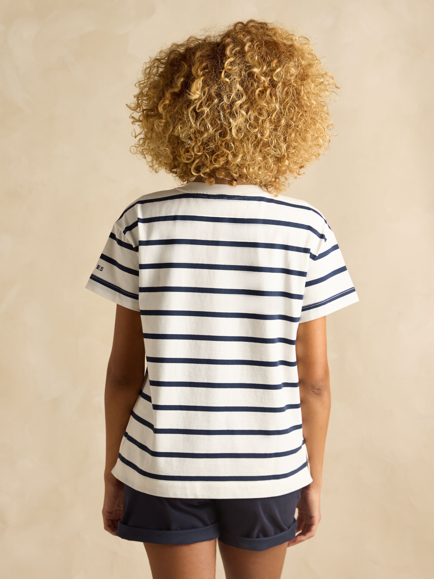 Ellie Navy & White Short Sleeve Jersey Top - Image 2 of 7