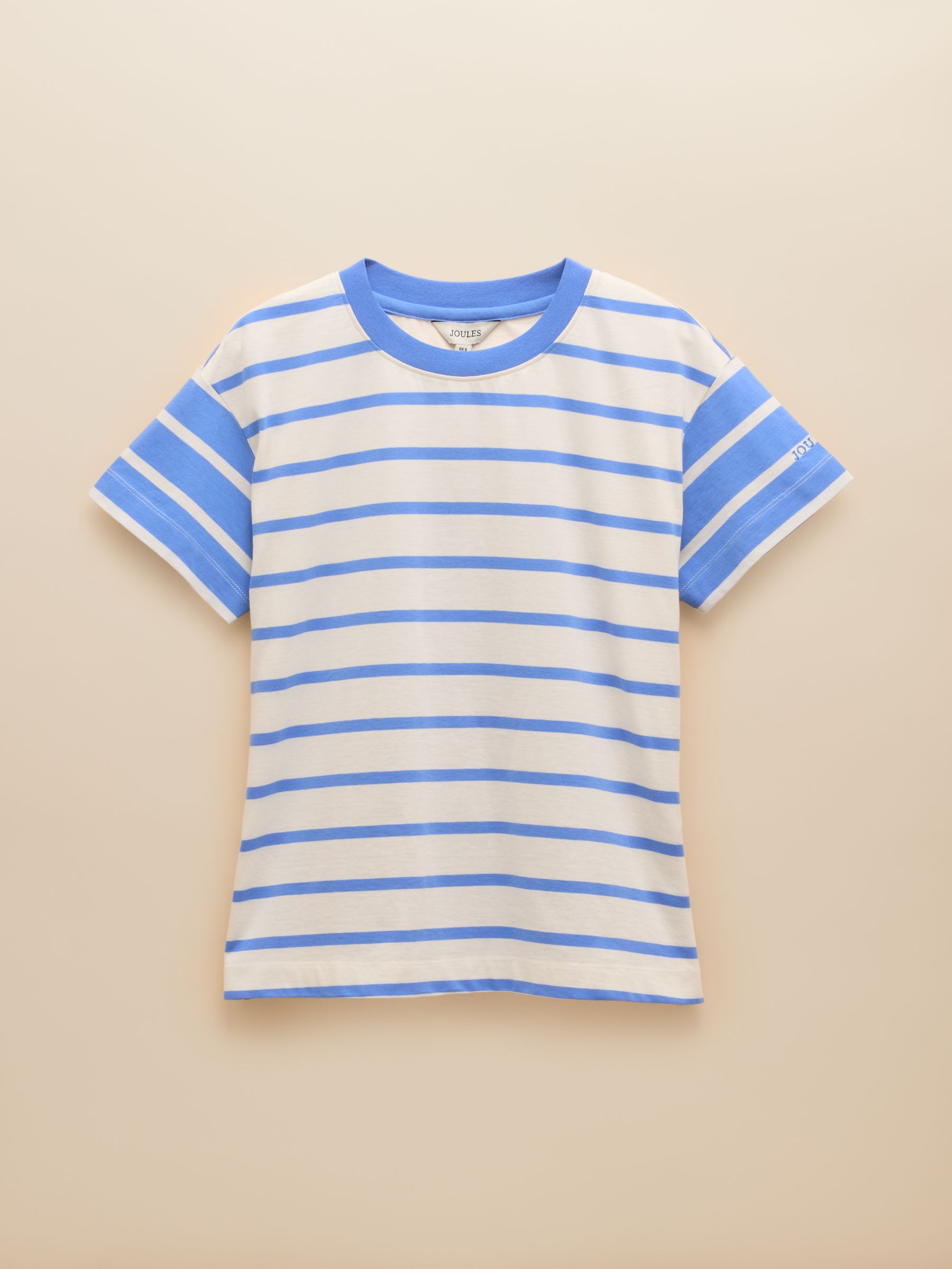 Ellie Blue & White Short Sleeve Jersey Top - Image 7 of 7