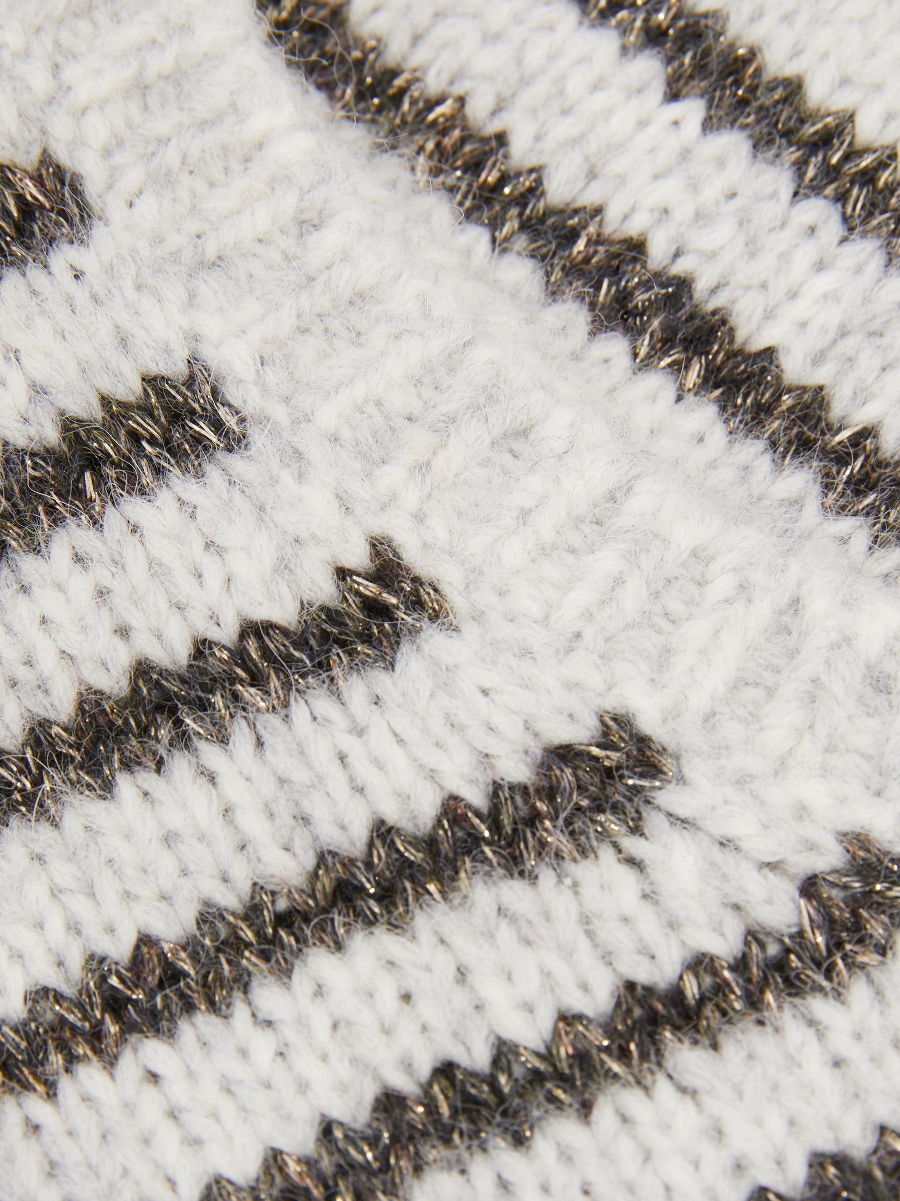 4-9 yrs Alpaca Blend Striped Vest in Grey - Image 4 of 4
