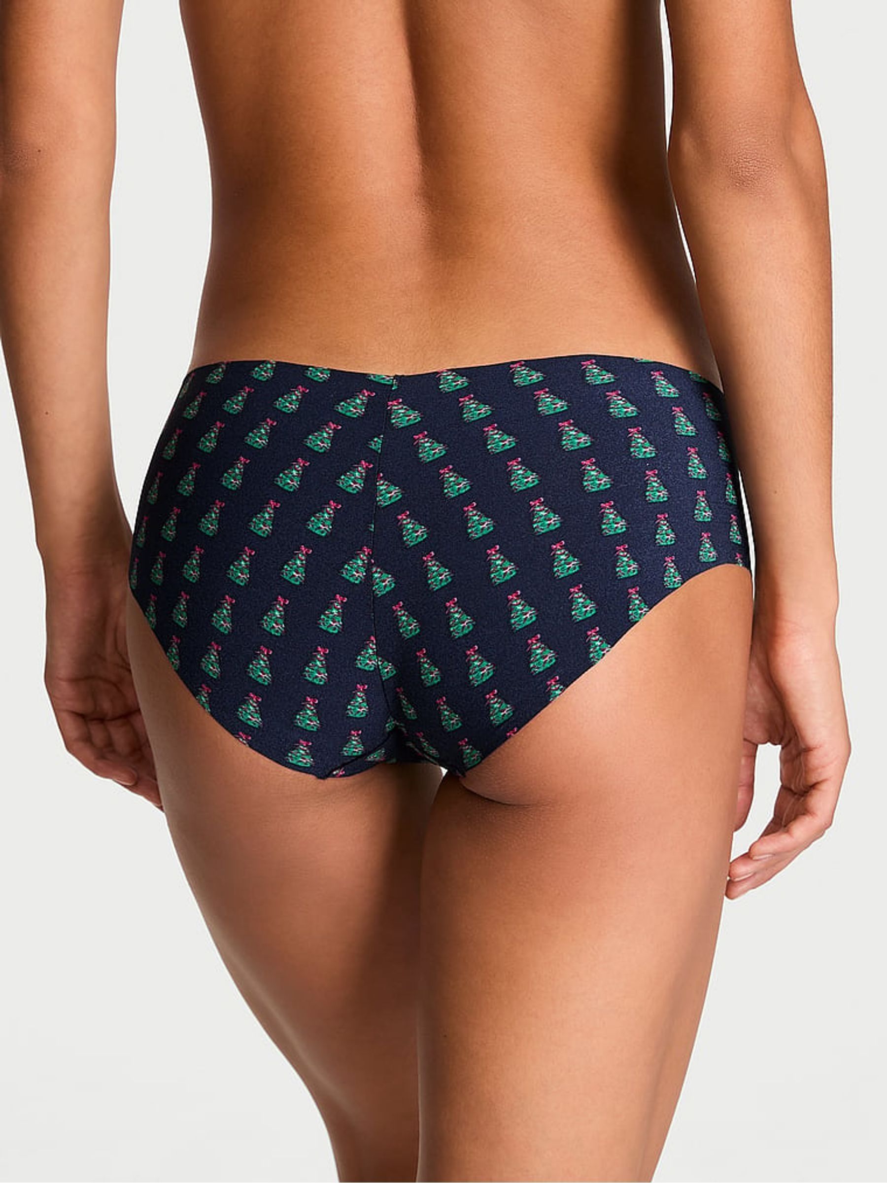 Noir Navy Blue Christmas Tree Hipster Knickers - Image 2 of 3