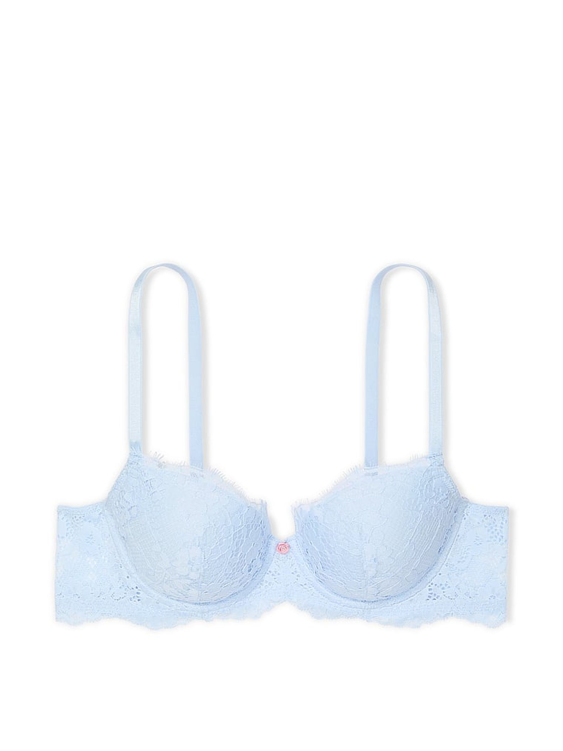 Light Blue Lightly Lined Demi Lace Bra - Image 3 of 3