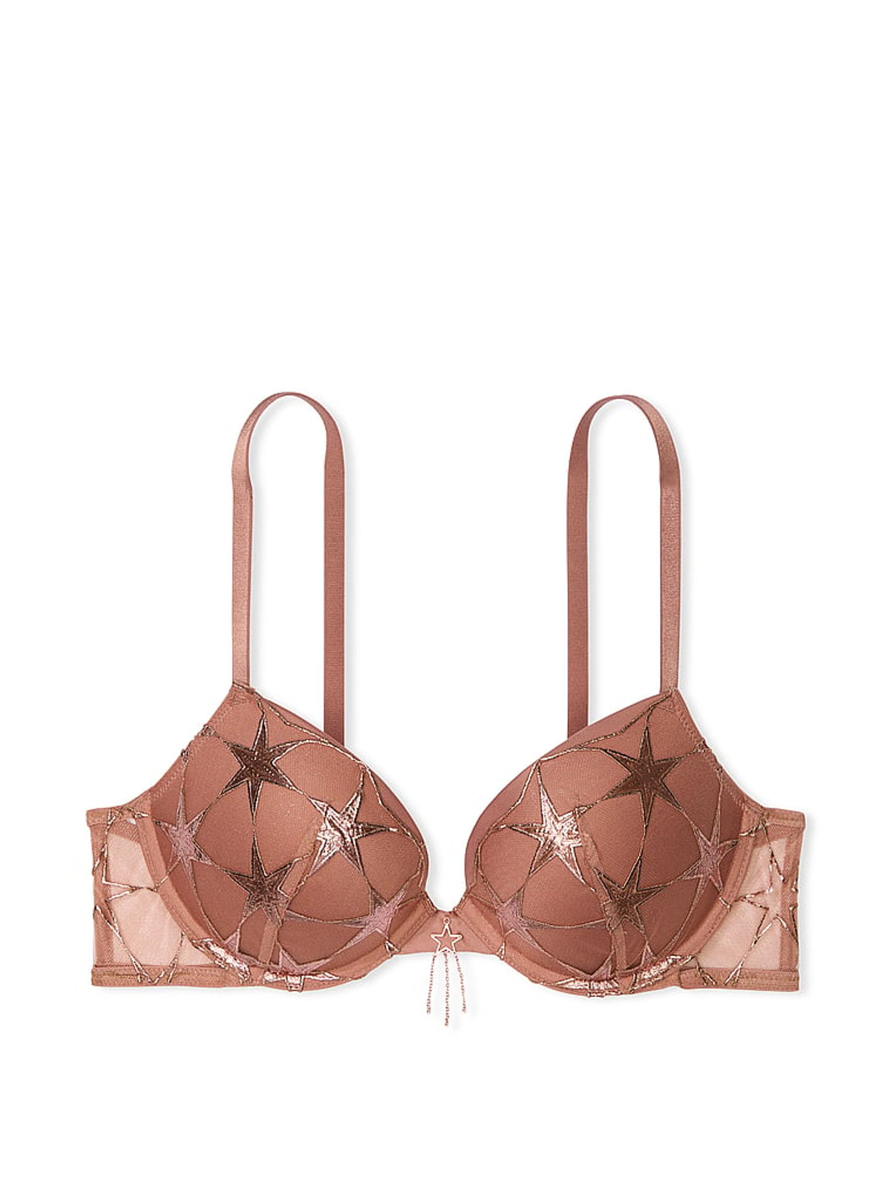 Rose Gold Push Up Star Embroidery Bra - Image 3 of 4