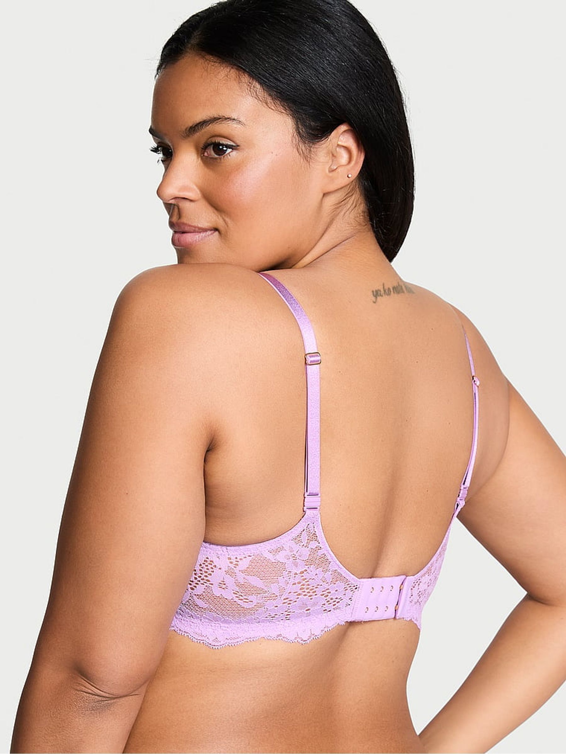 Lilac Purple Lightly Lined Full Cup Lace Bra - Image 2 of 4