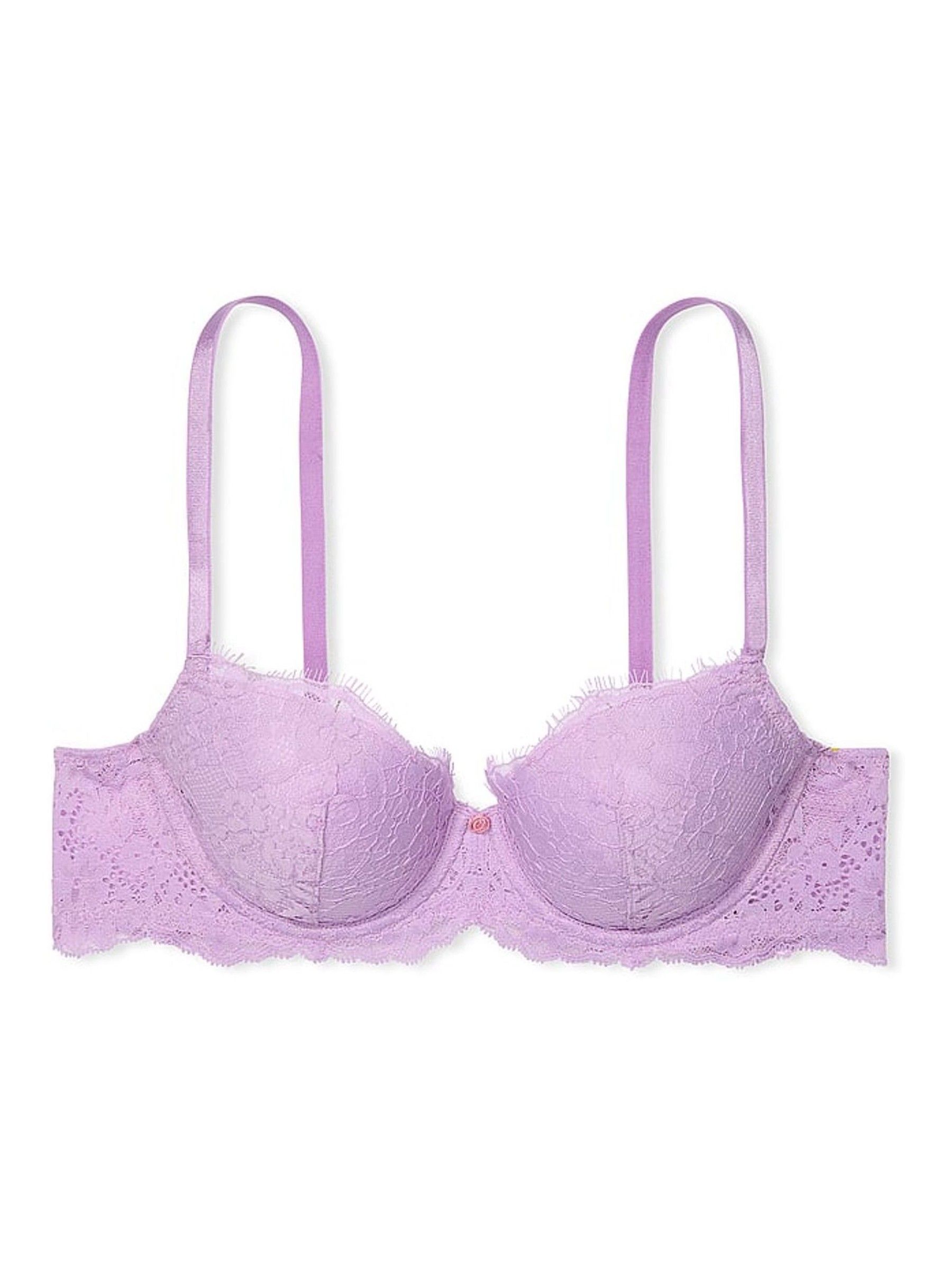 Lilac Purple Lightly Lined Full Cup Lace Bra - Image 3 of 4