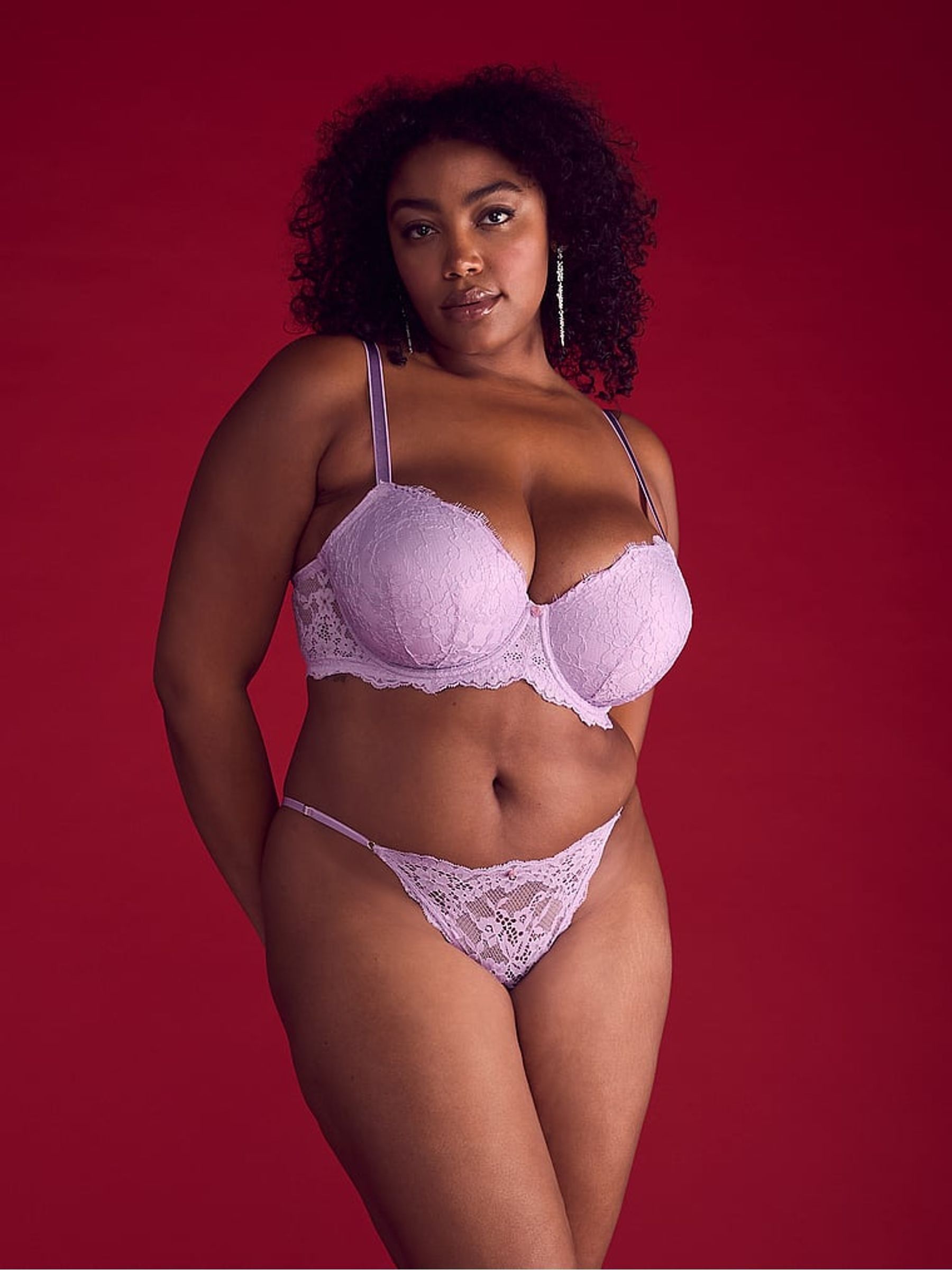 Lilac Purple Lightly Lined Full Cup Lace Bra - Image 4 of 4