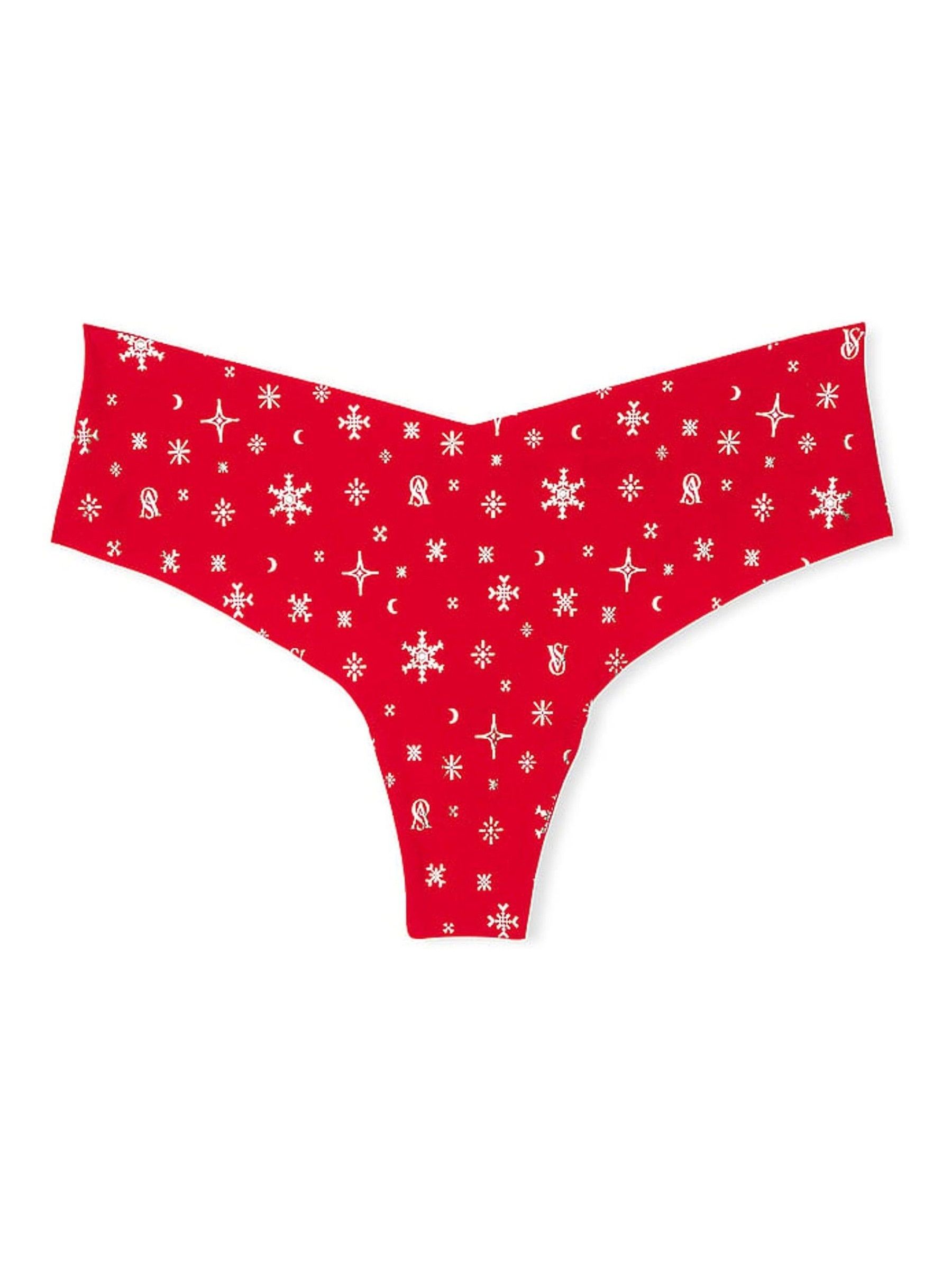 Lipstick Red Snowflakes Thong Knickers - Image 3 of 3