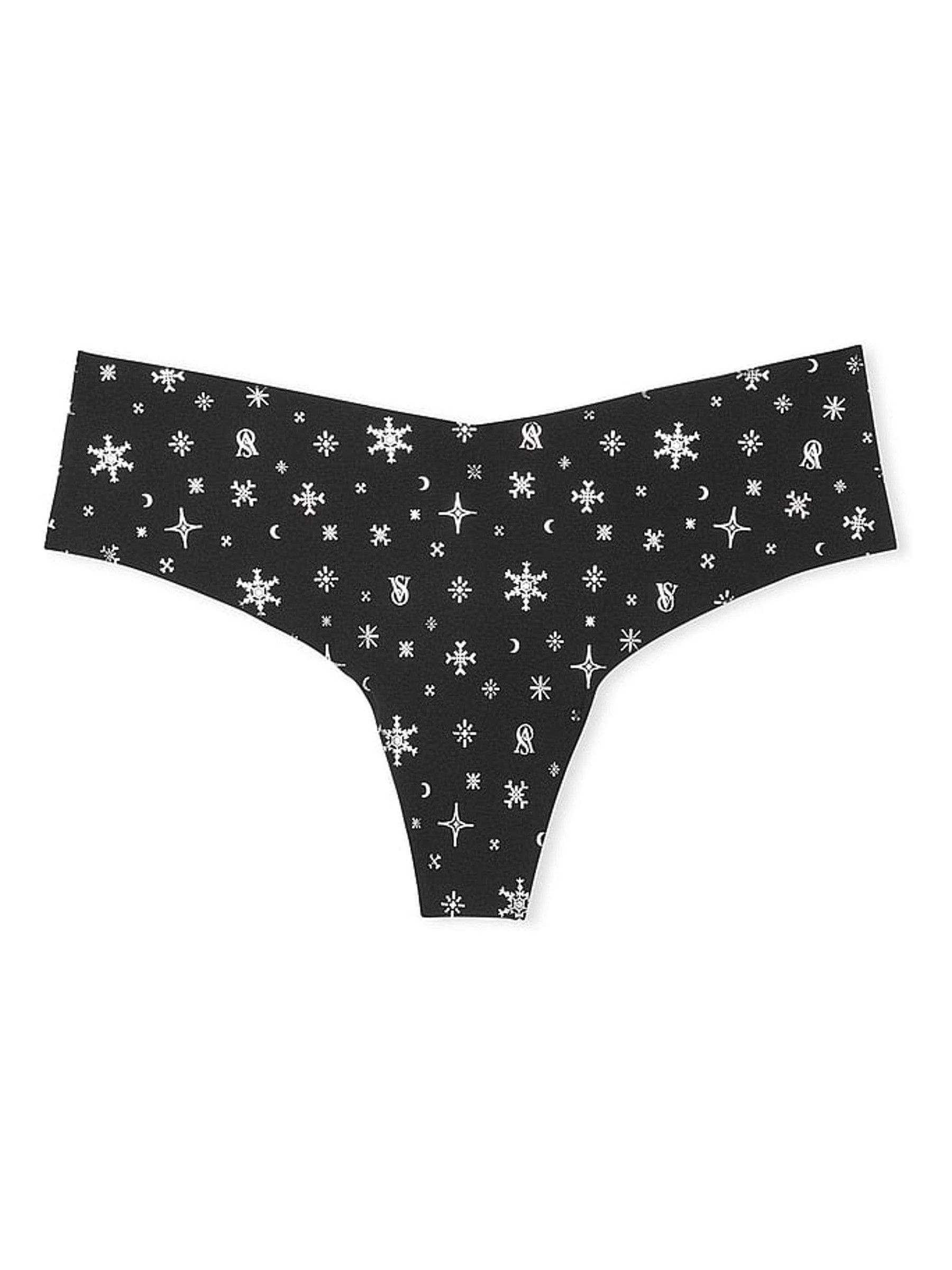 Black Snowflakes Thong Knickers - Image 3 of 3