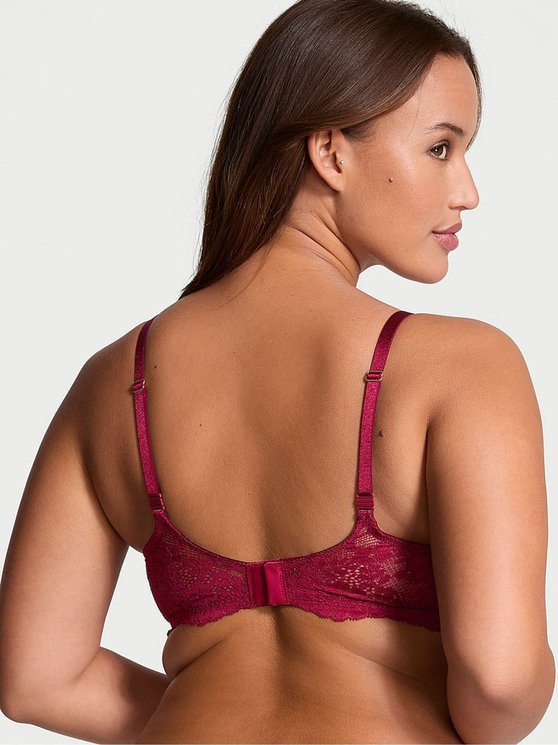 Campari Red Lightly Lined Demi Lace Bra - Image 2 of 4