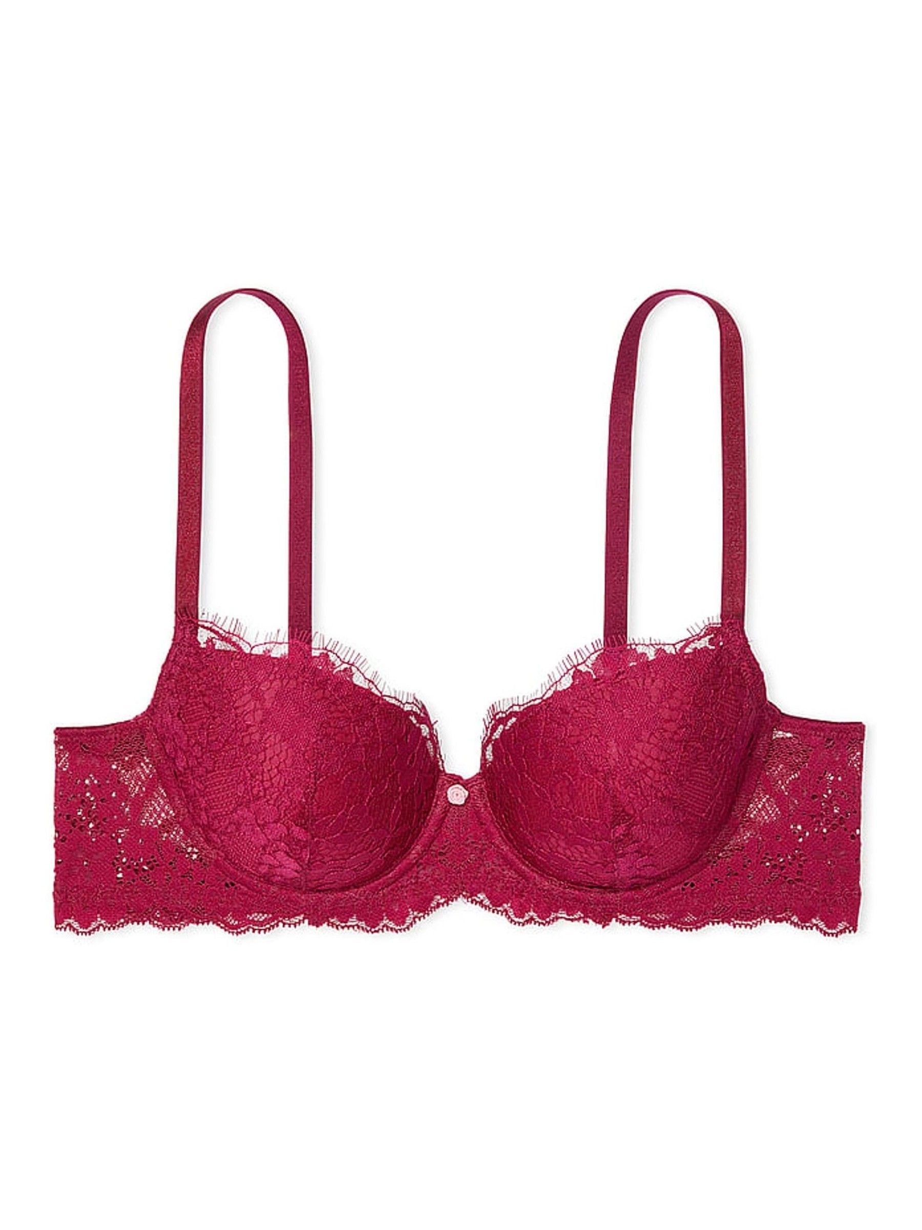 Campari Red Lightly Lined Demi Lace Bra - Image 3 of 4