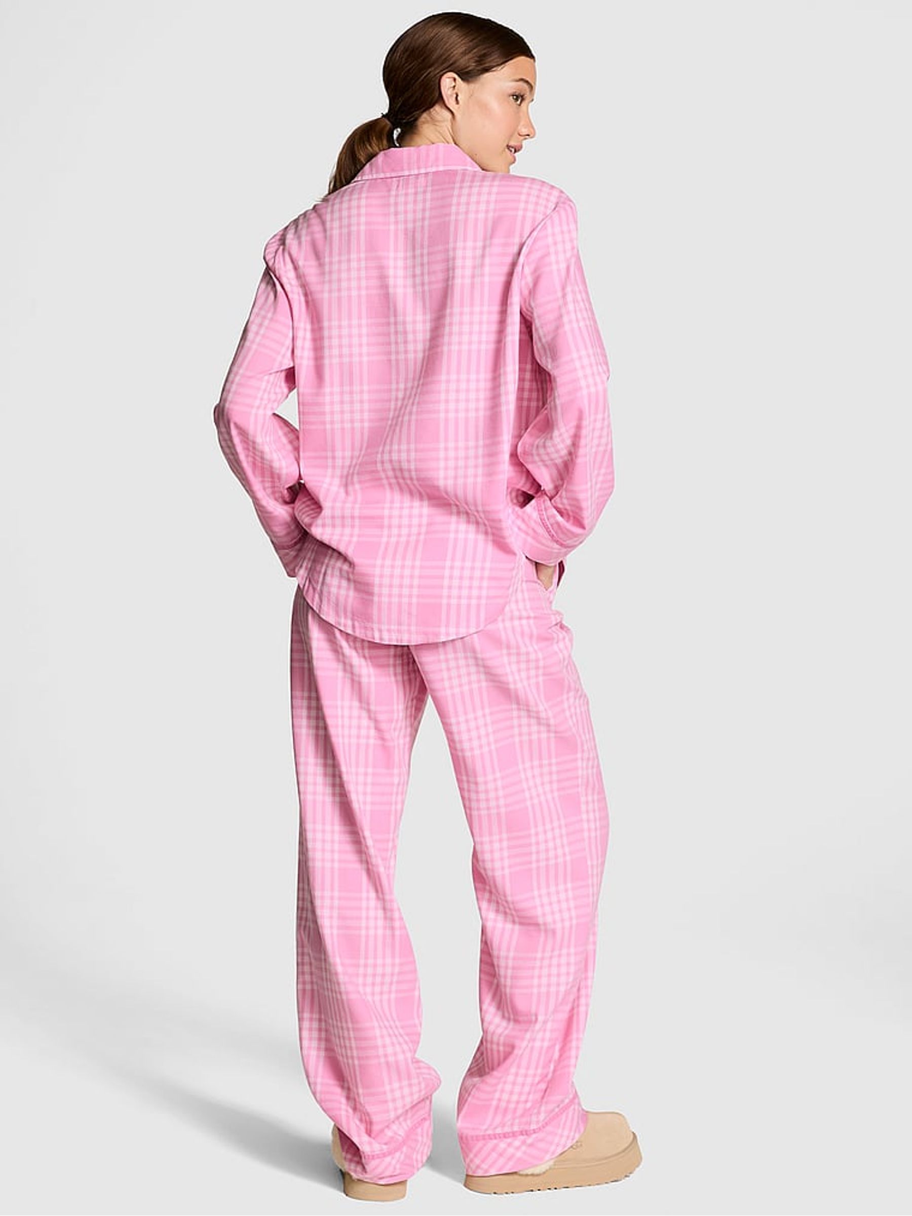Moonstone Pink Flannel Long Pyjama Set - Image 2 of 3