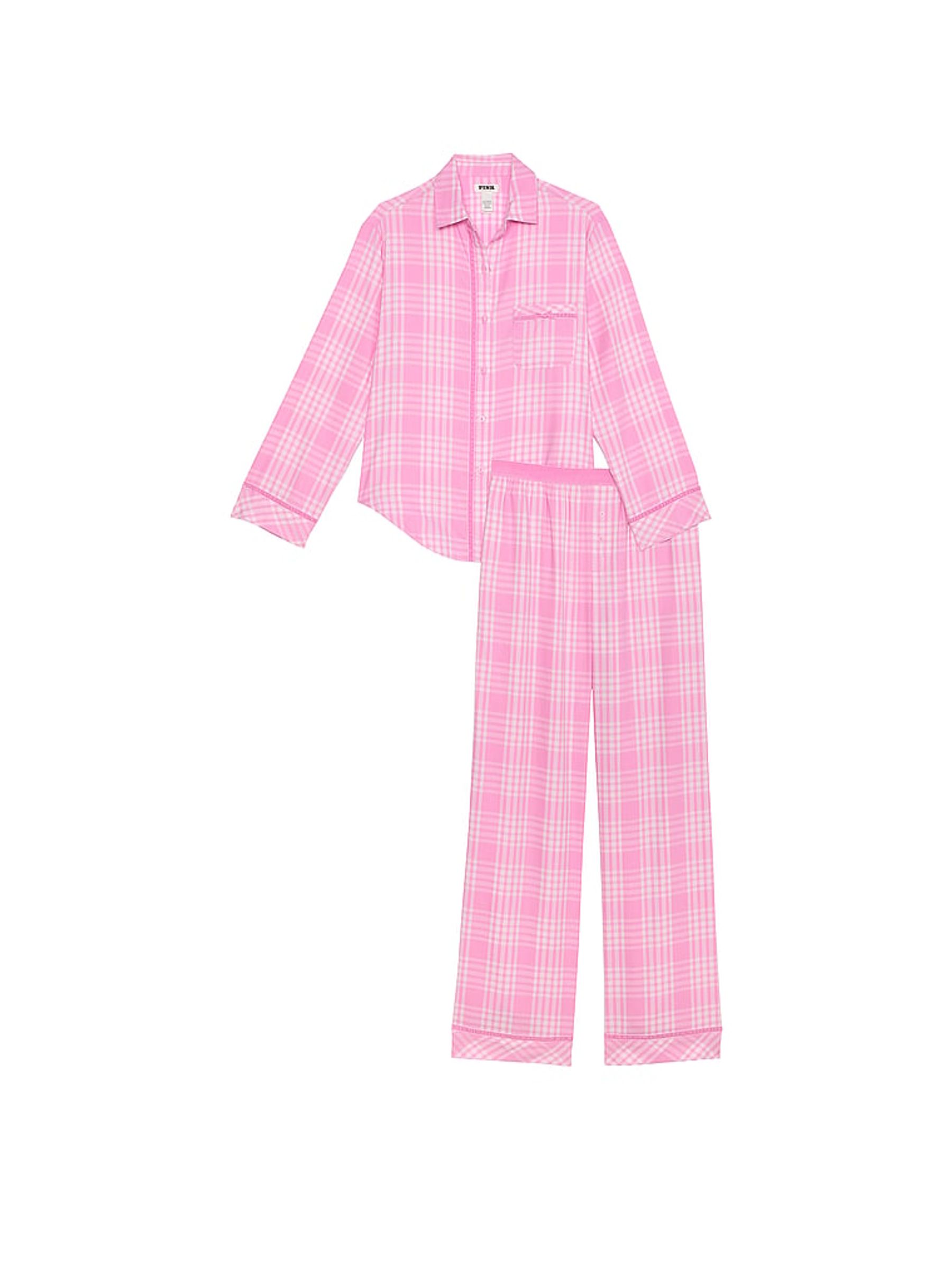Moonstone Pink Flannel Long Pyjama Set - Image 3 of 3