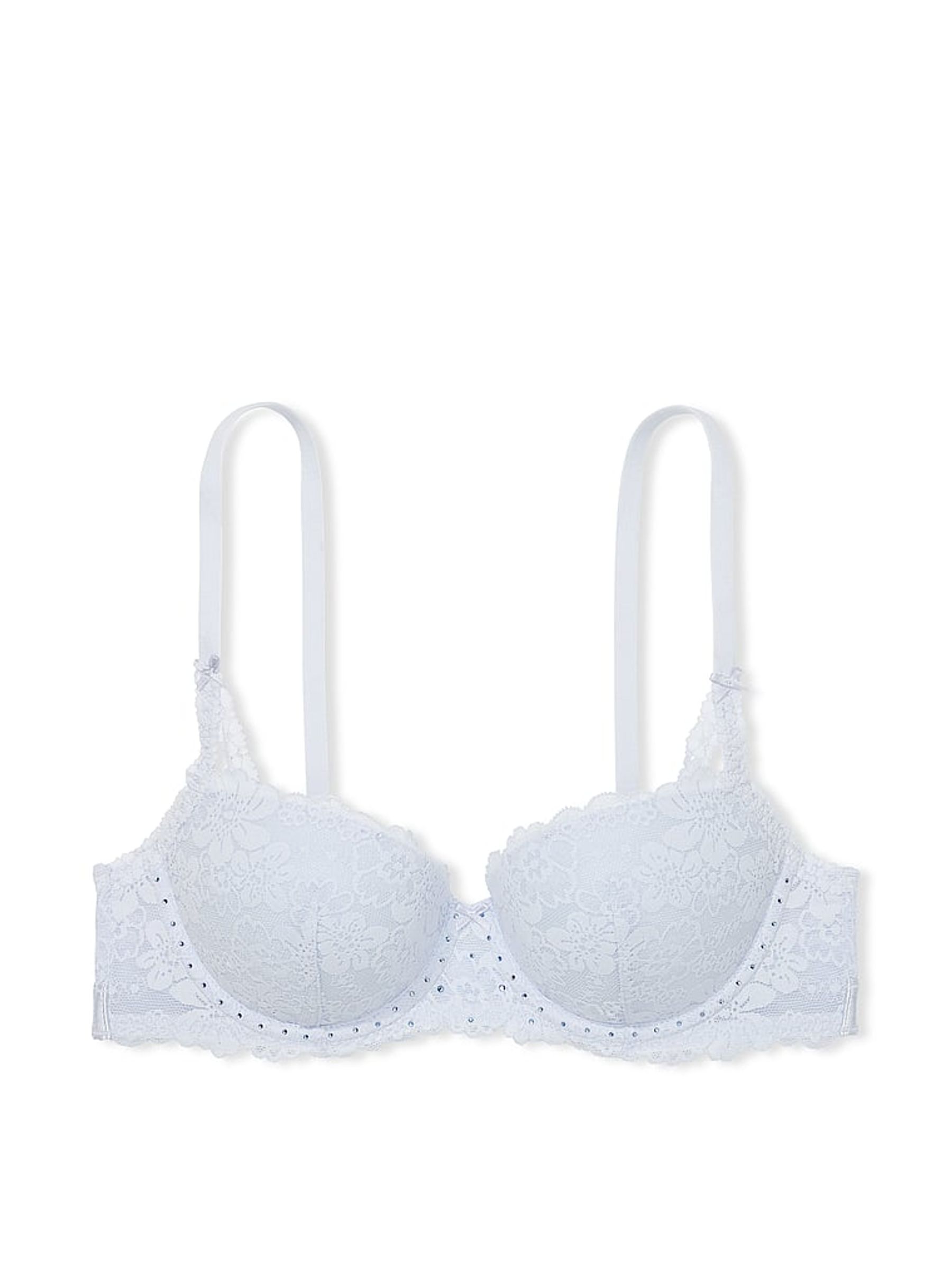 Hydrangea Blue Diamante Balcony Lace Bra - Image 3 of 3