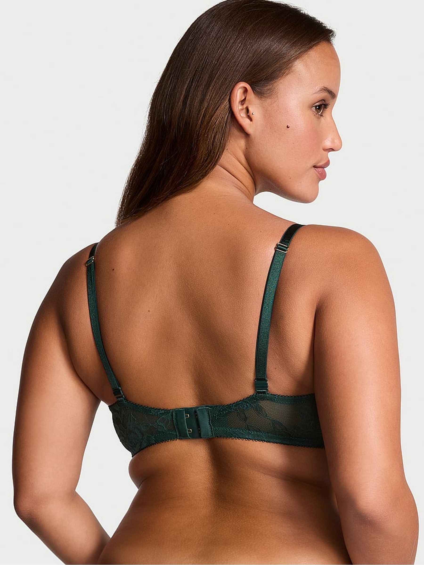 Botanical Green Push Up Rose Lace Bra - Image 2 of 3