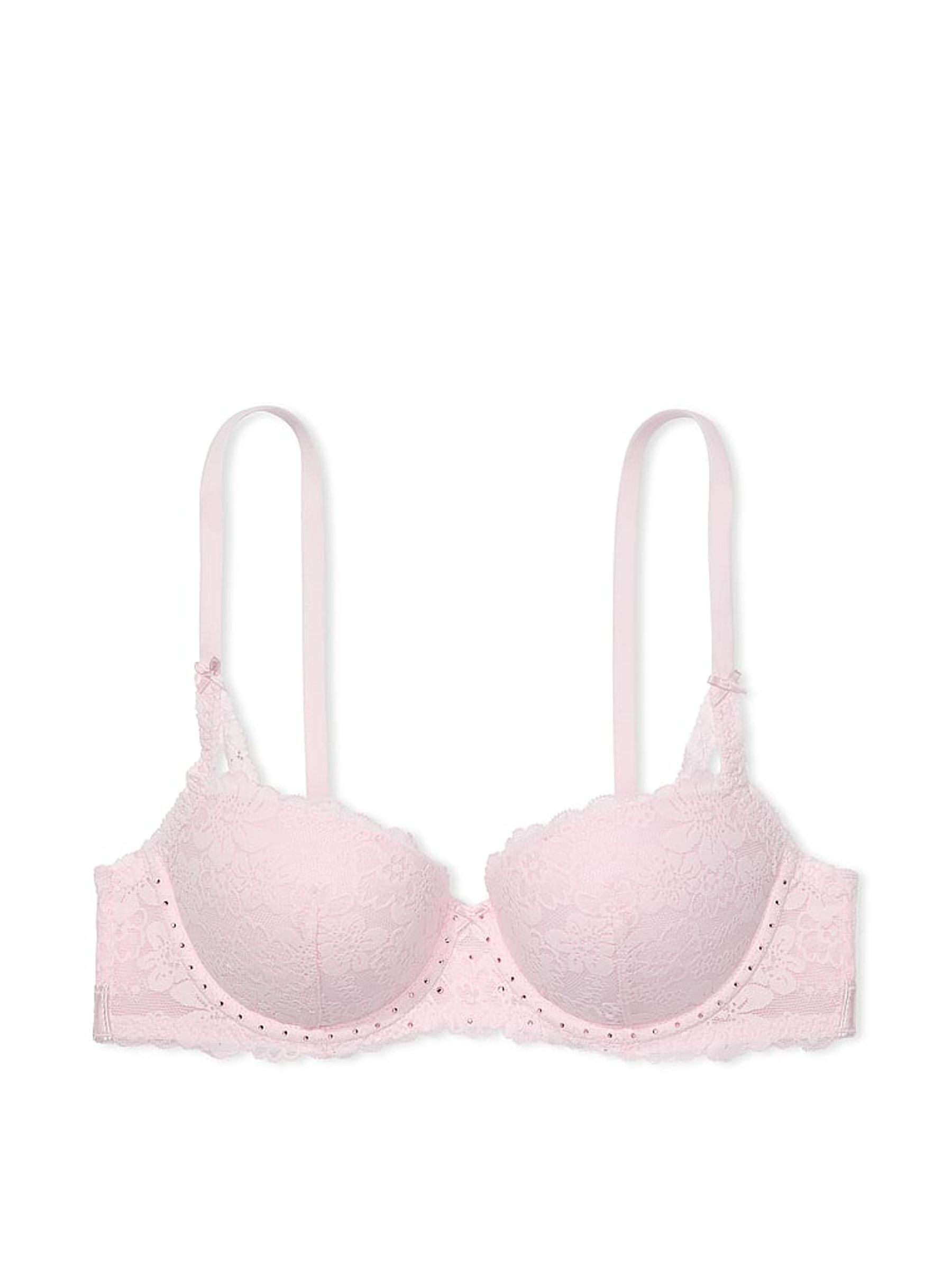 Pink Tulip Diamante Balcony Lace Bra - Image 3 of 3