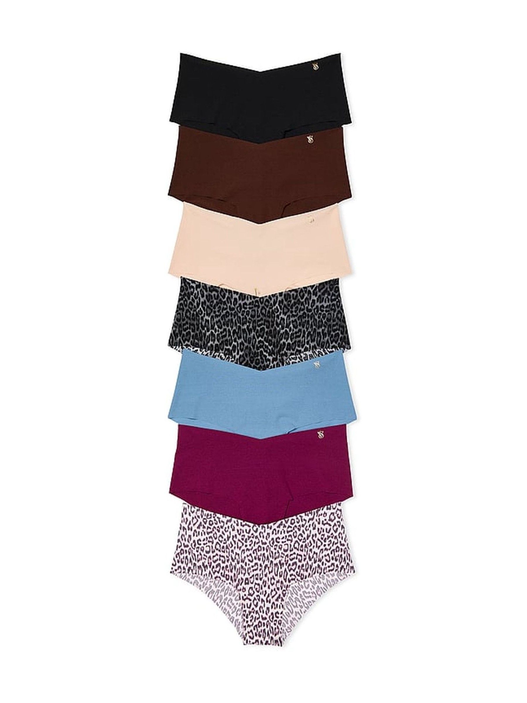 Nude/Brown/Leopard/Black/Blue Cheeky 7 Pack Knickers - Image 1 of 3