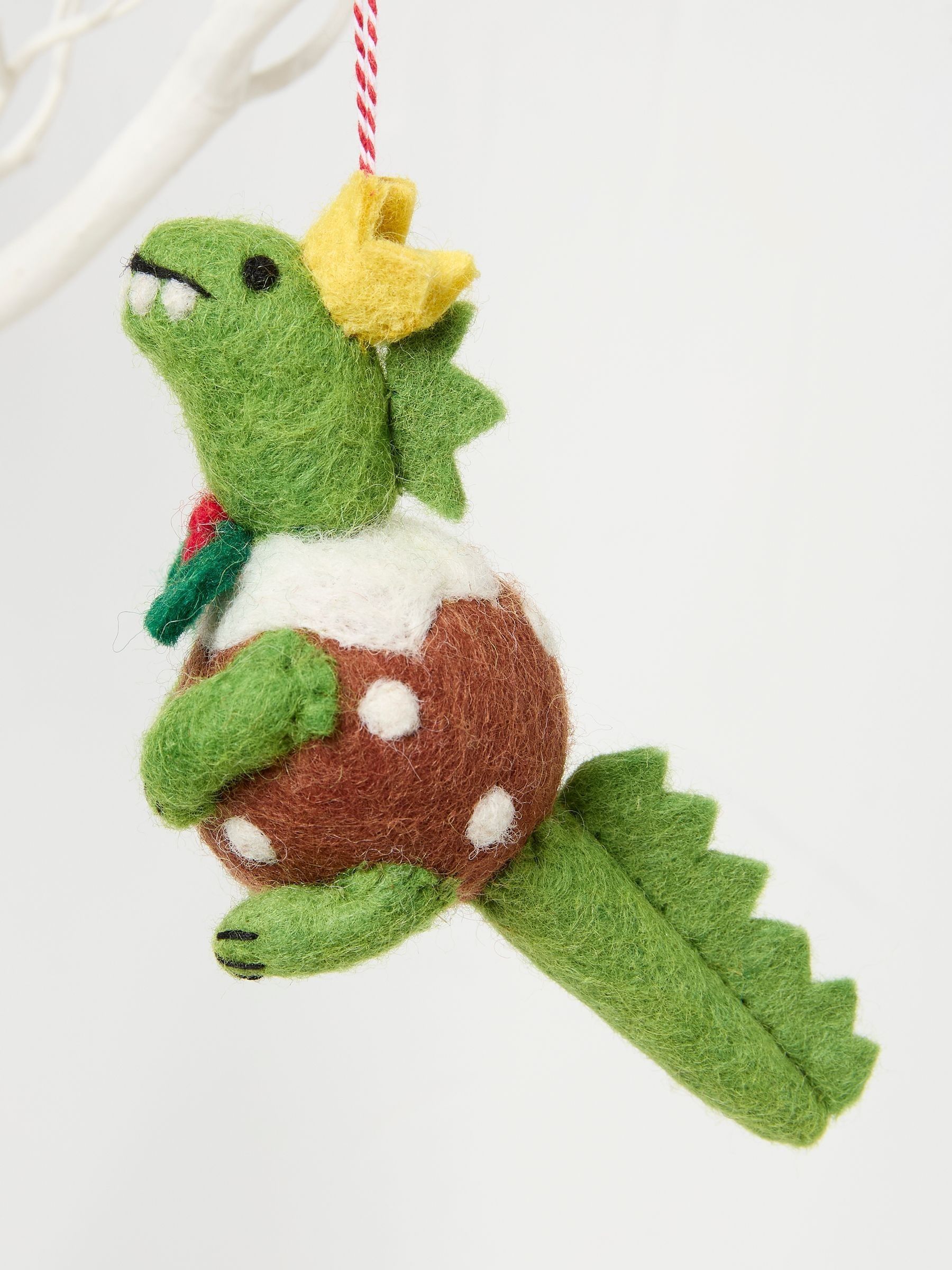 Green Dinosaur Pudding Felt Decoration - Image 2 of 2 Green Dinosaur Pudding Felt Decoration - Image 2 of 2