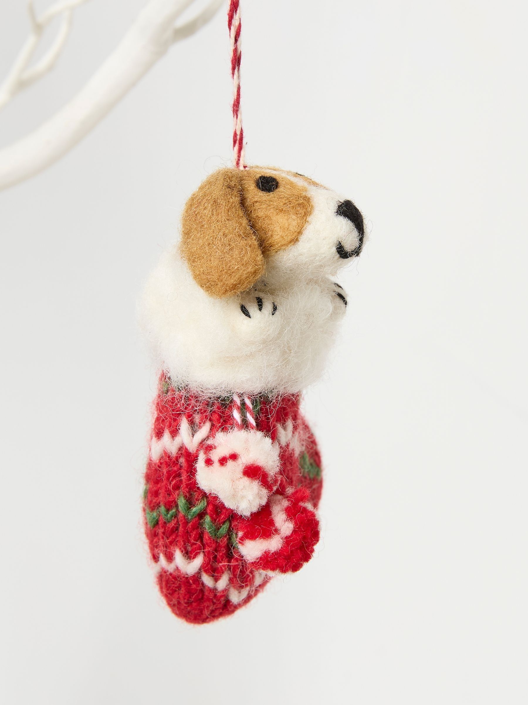 Red Dog in a Stocking Decoration - Image 2 of 2