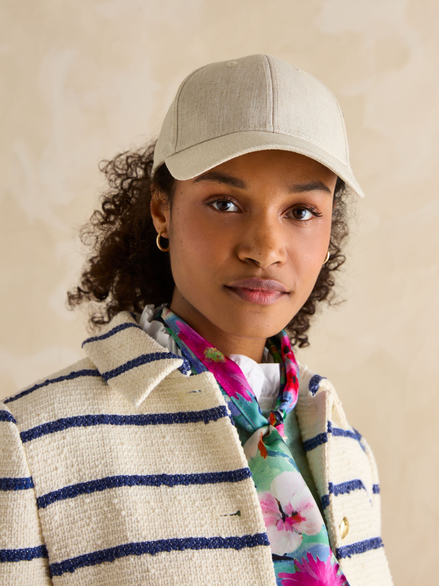 Daley Neutral Linen Cap - Image 5 of 6