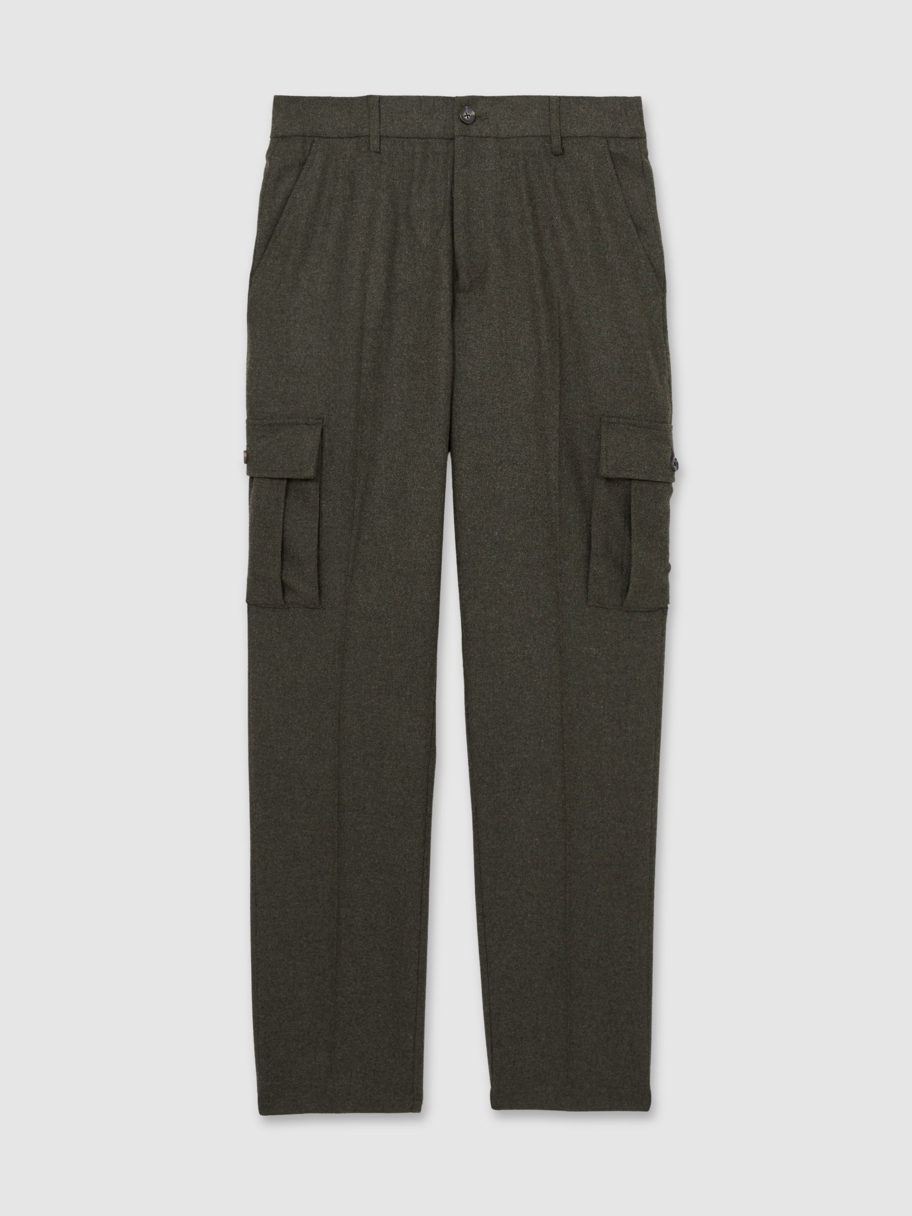 Wool-Blend Cargo Suit Trousers in Forest Green - Image 2 of 6