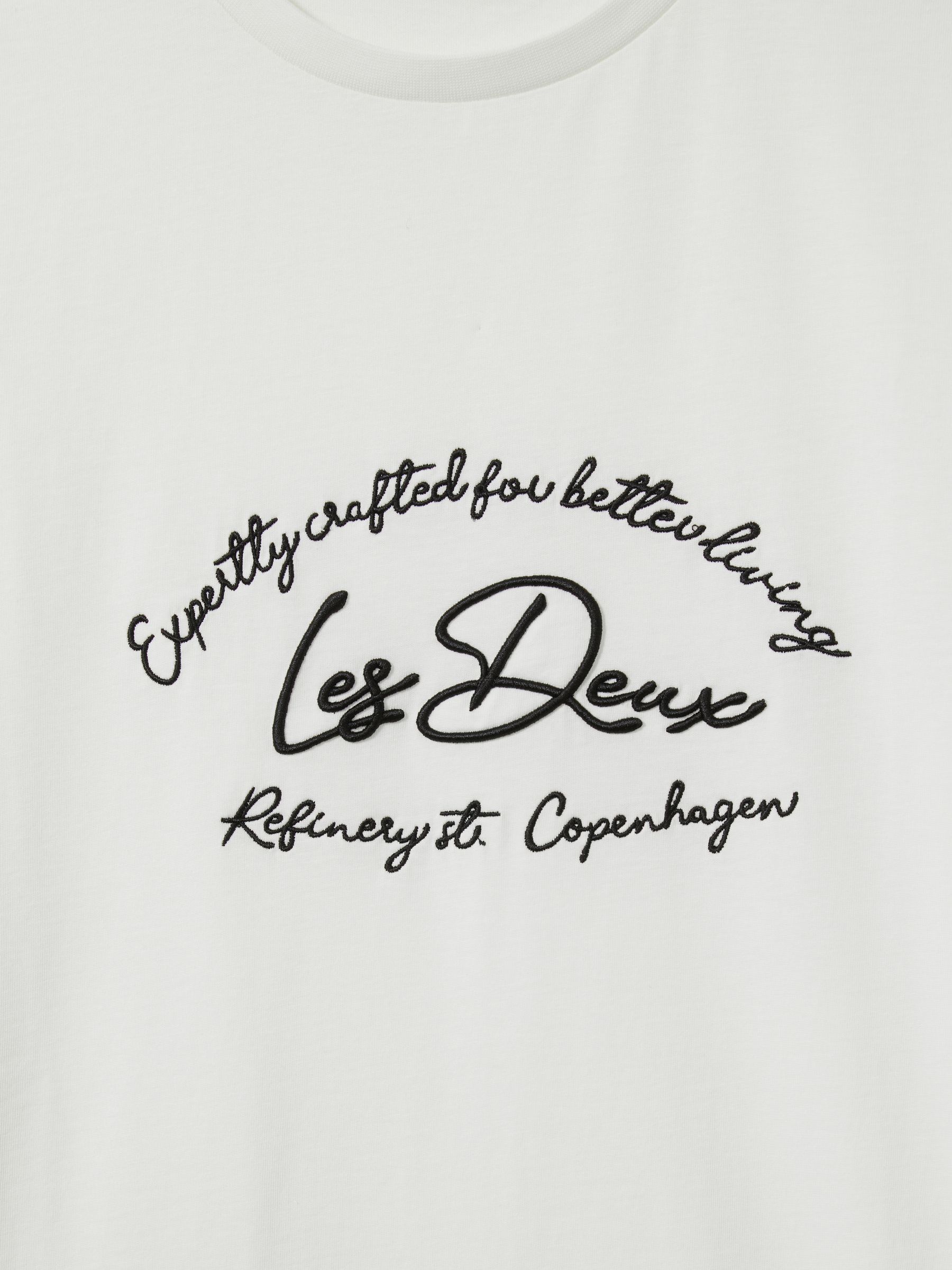 Embroidered Logo 100% Cotton T-Shirt in Ivory/Black - Image 6 of 6