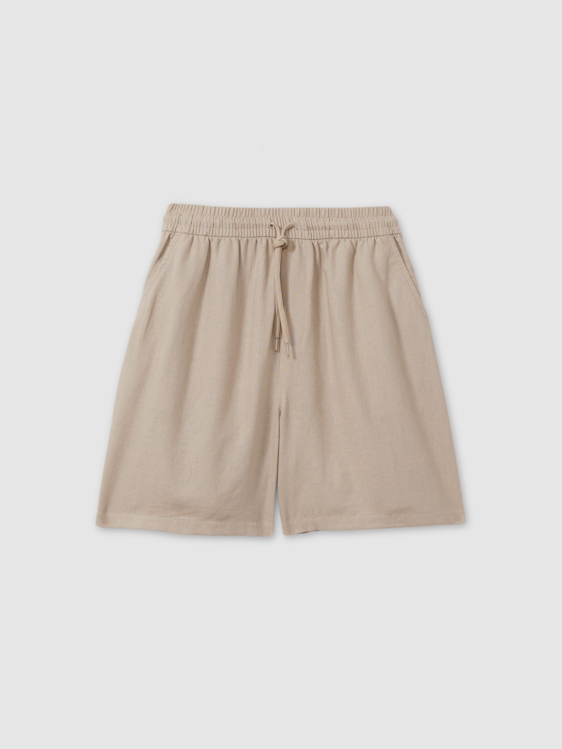 Otto Linen Sand Les Deux Linen Blend Drawstring Shorts - Image 2 of 6