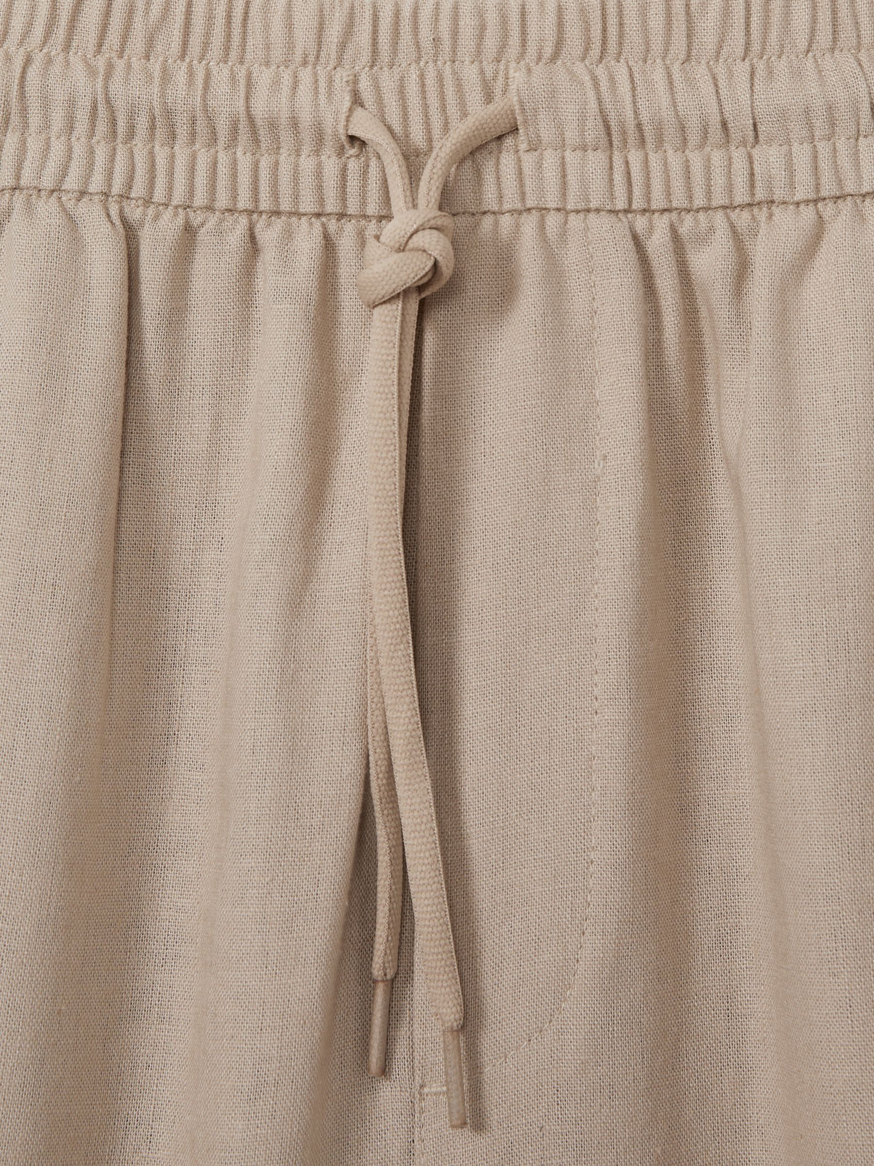Otto Linen Sand Les Deux Linen Blend Drawstring Shorts - Image 6 of 6