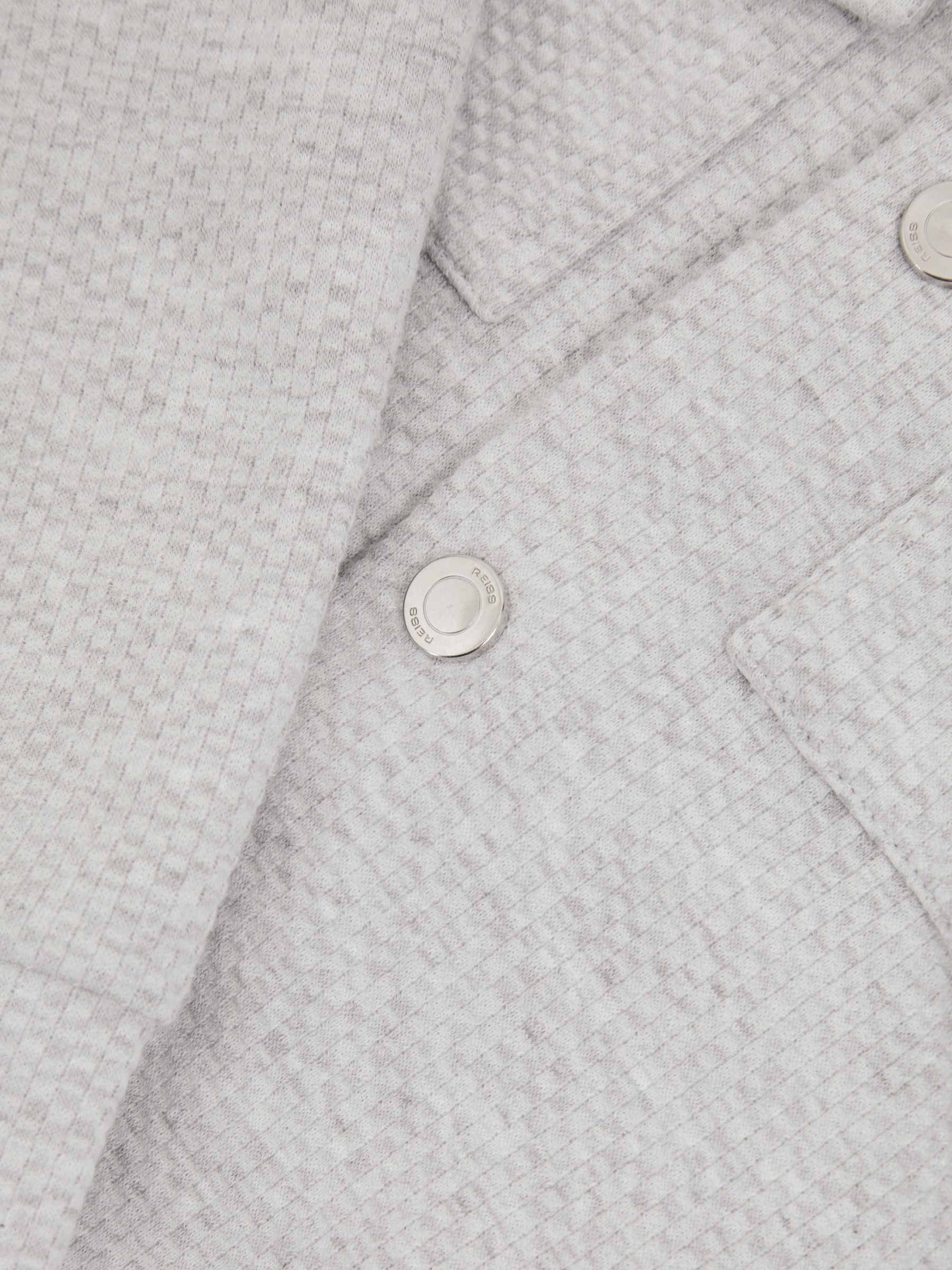 9-13 yrs Textured Cotton Blend Jacket in Grey Melange - Image 4 of 4