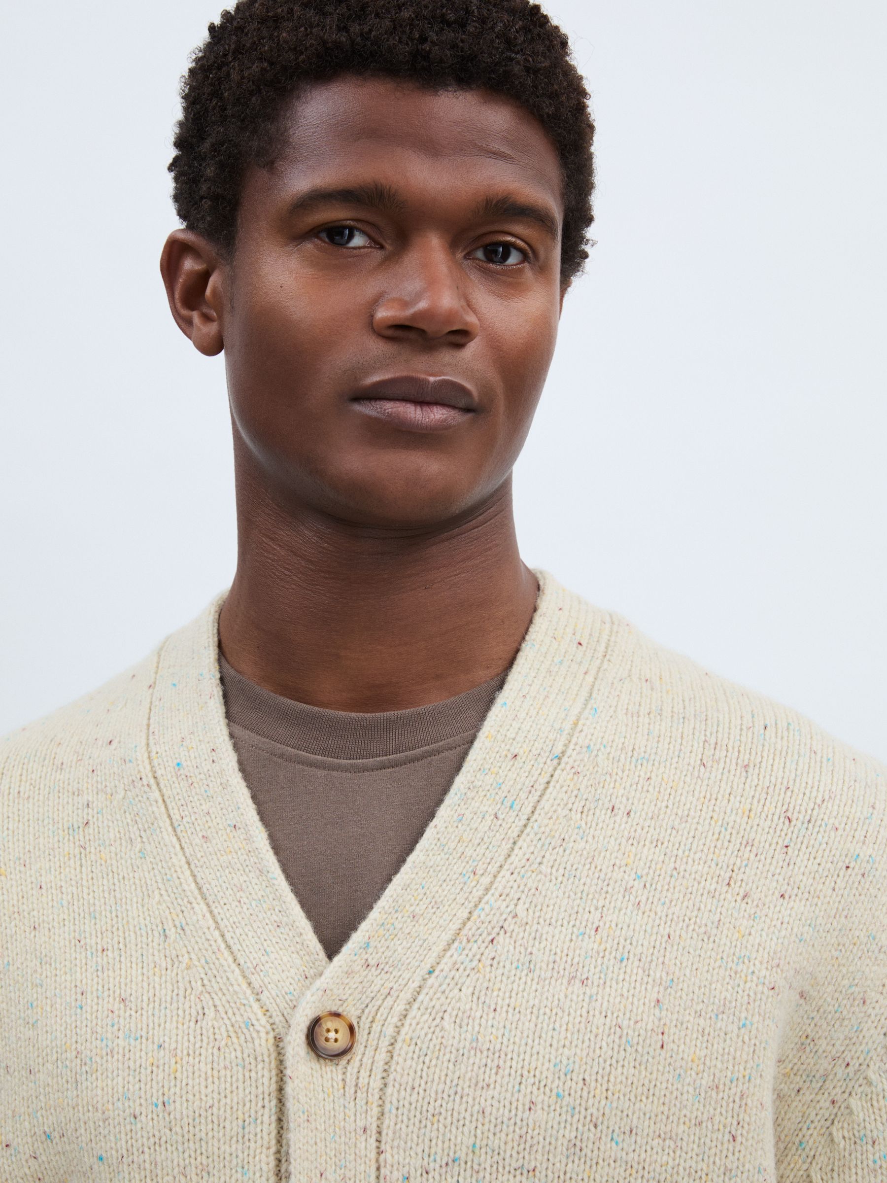 Les Deux Wool-Blend Flecked Cardigan in Sand - Image 4 of 6